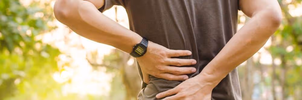 patient showing low back pain