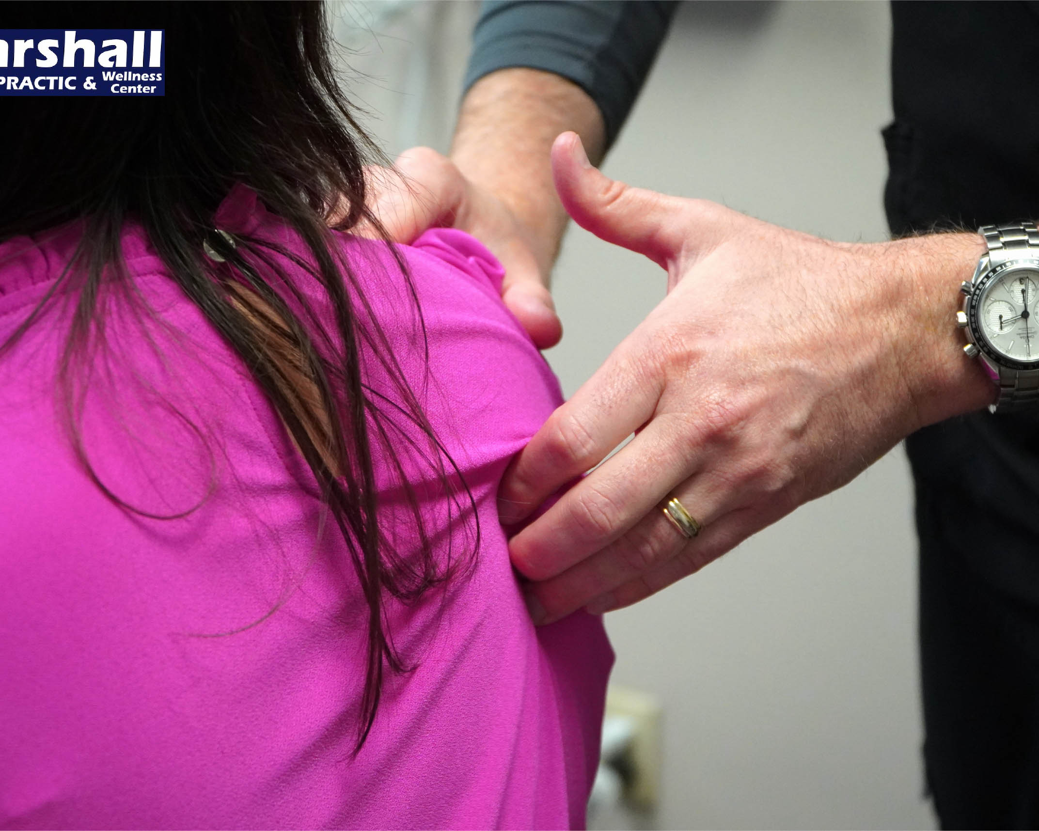 A child getting chiropractic adjustment