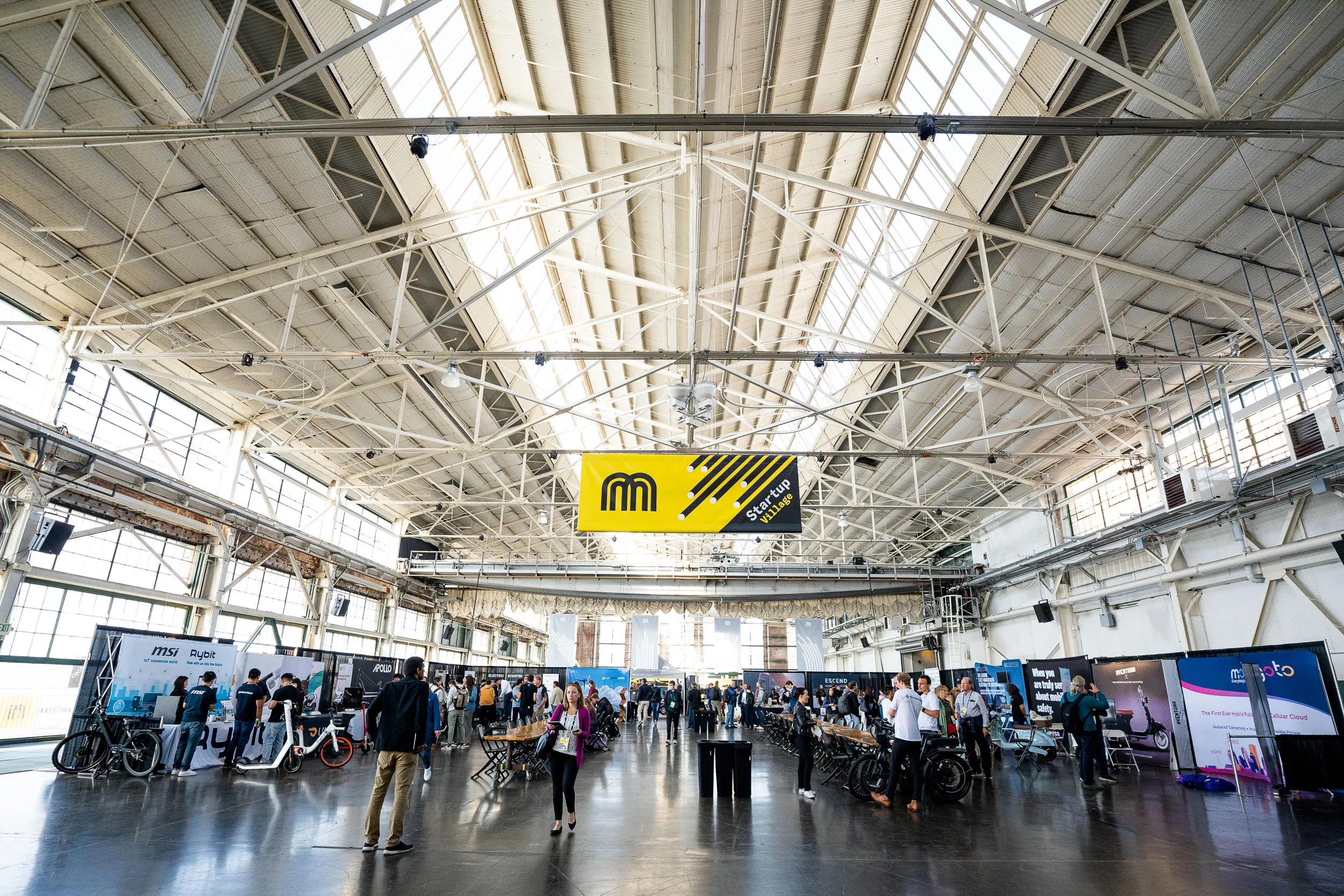 Interior view of Micromobility America 2022 at Craneway Pavillion in Richmond, CA