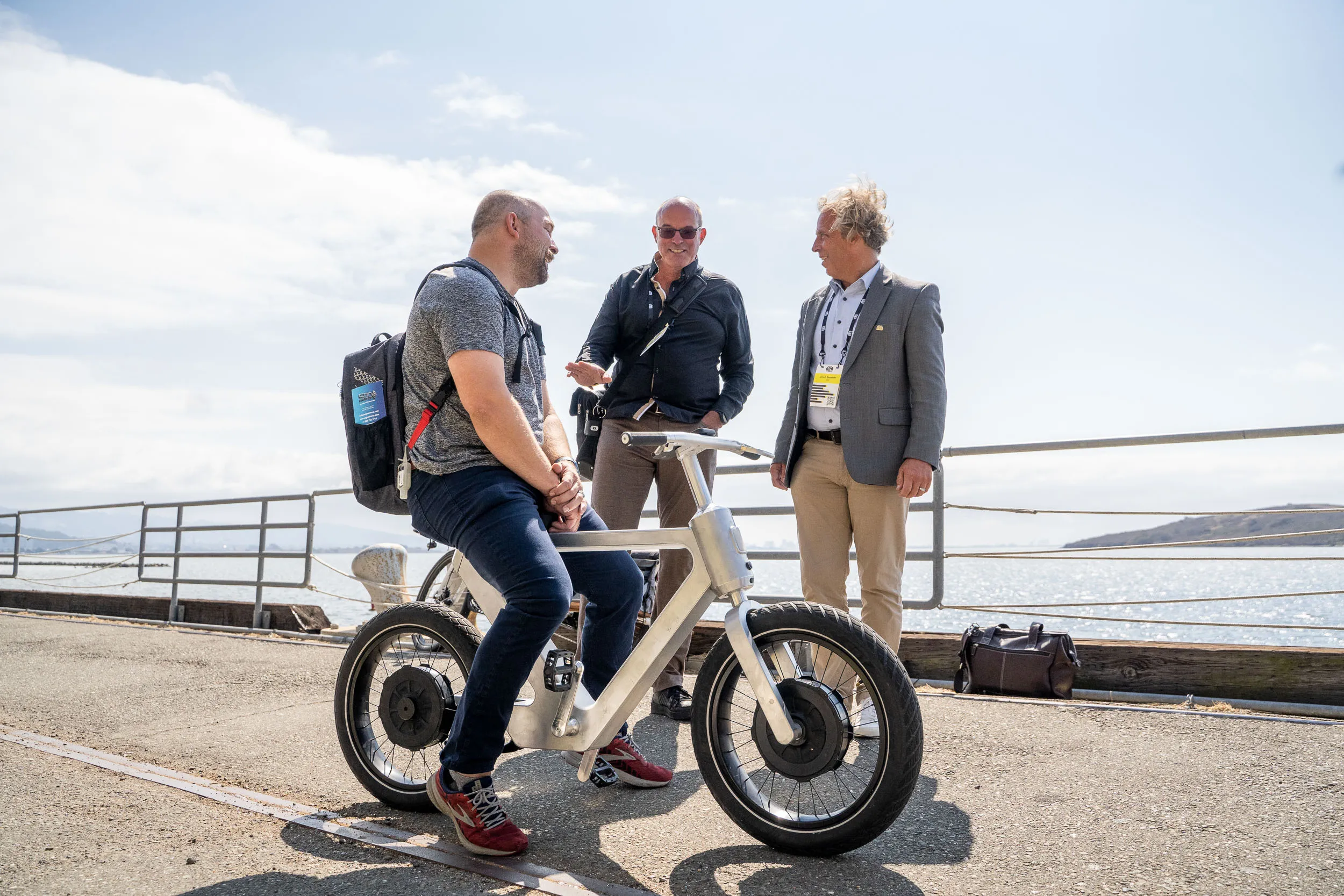 Micromobility America 2022 attendees talk about the Weel bike on the Test Track