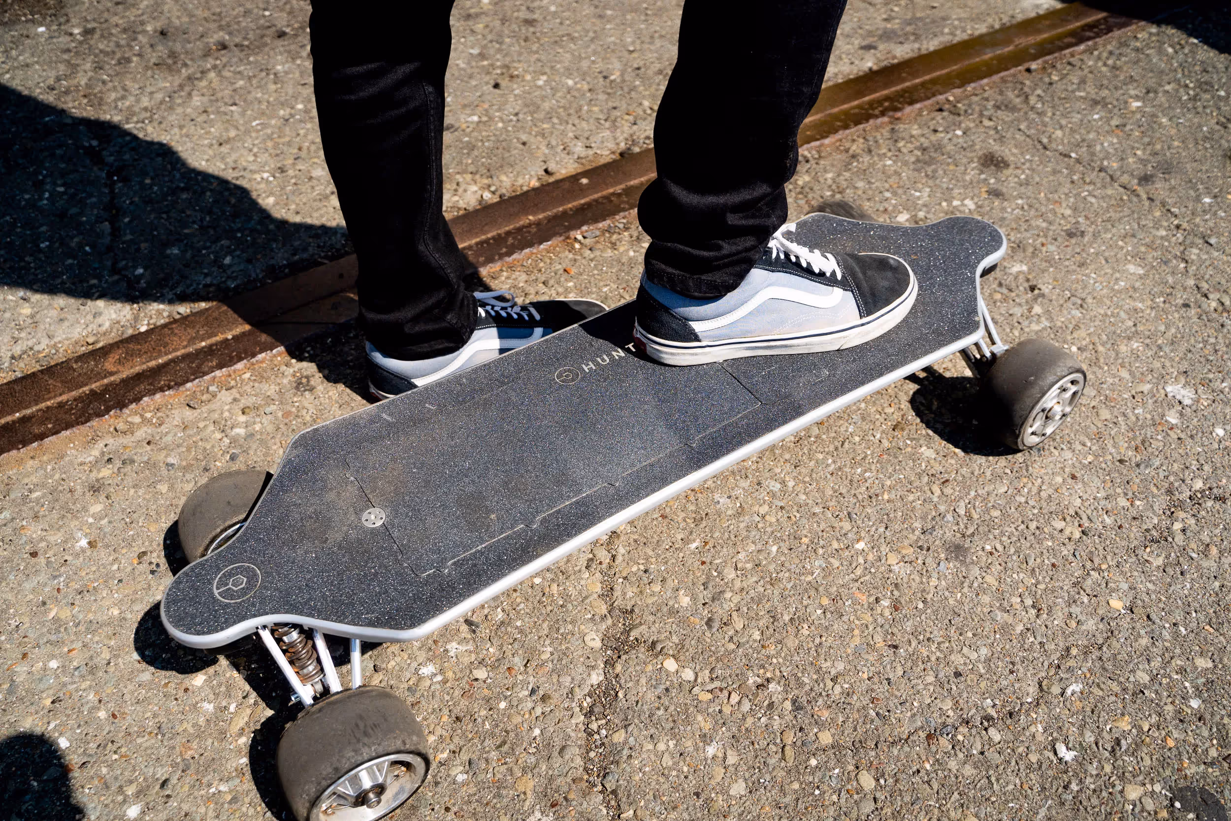 Hunter Boards electric skateboards on the Test Track at Micromobility America 2022 Test Trackb