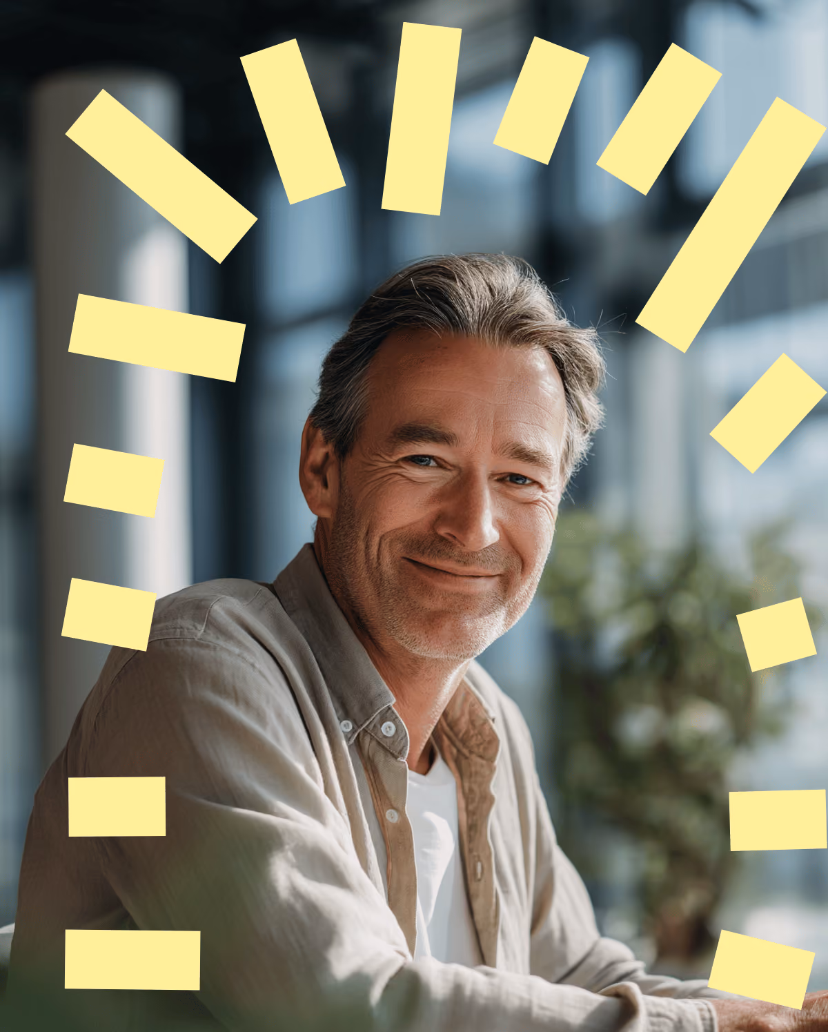 Vermietungsprofi im hellen Büro