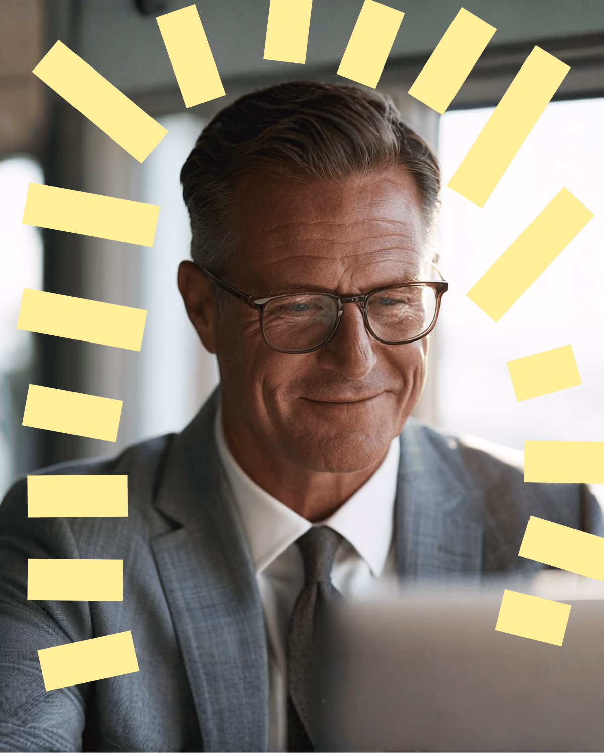 Immobilienprofi beim digitalen Verkaufsabschluss am Laptop