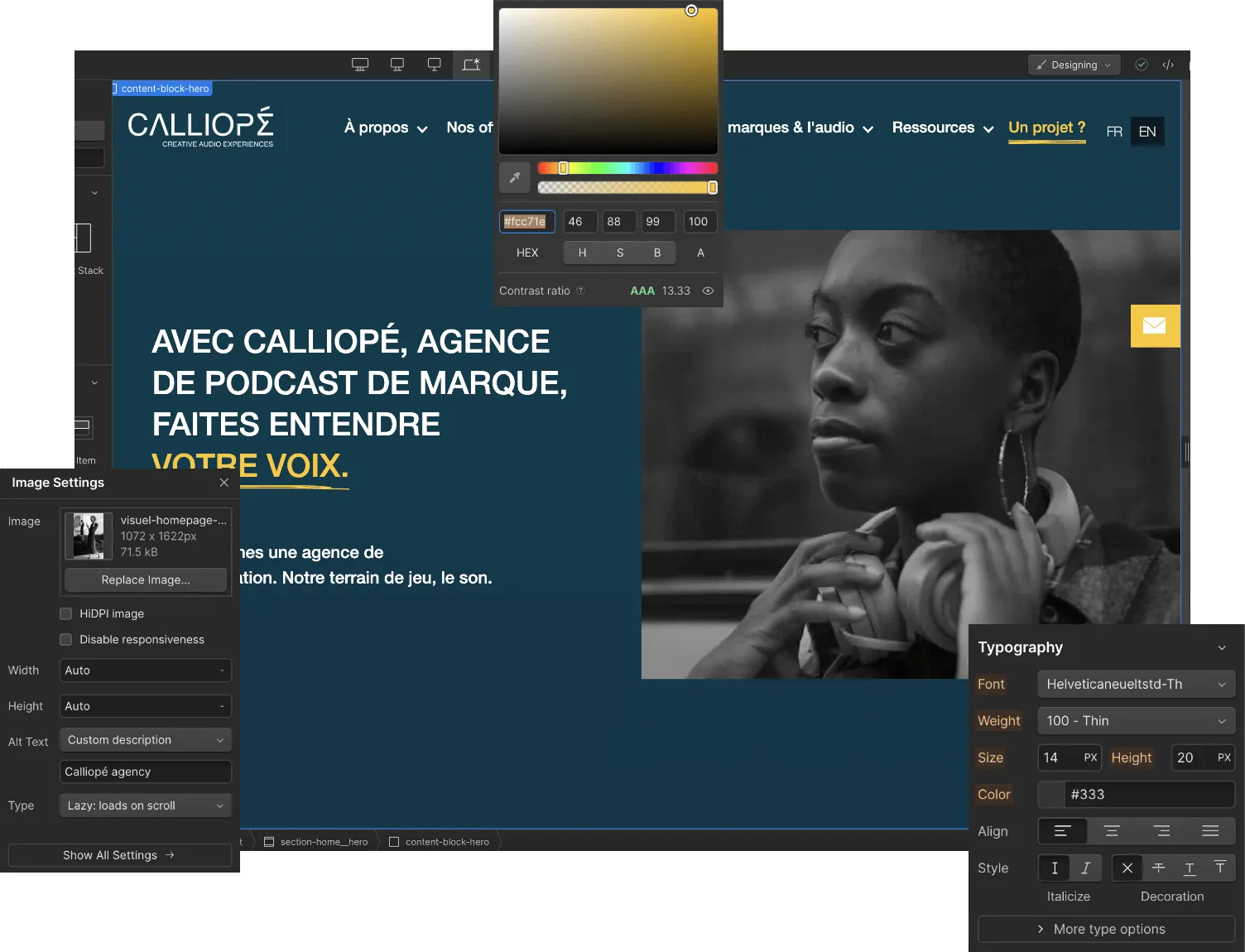 Visuel aide et support webflow visuellement