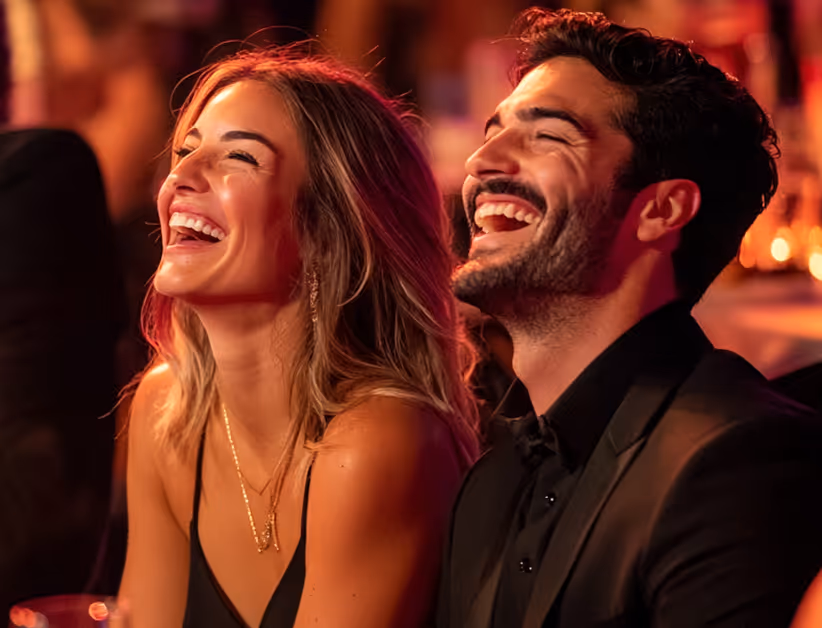A picture of a smiling couple