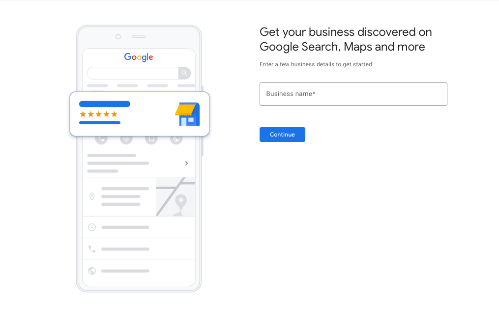 screenshot google business search page