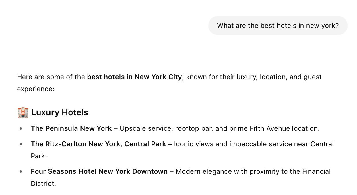 Chatgpt Top Hotels New York