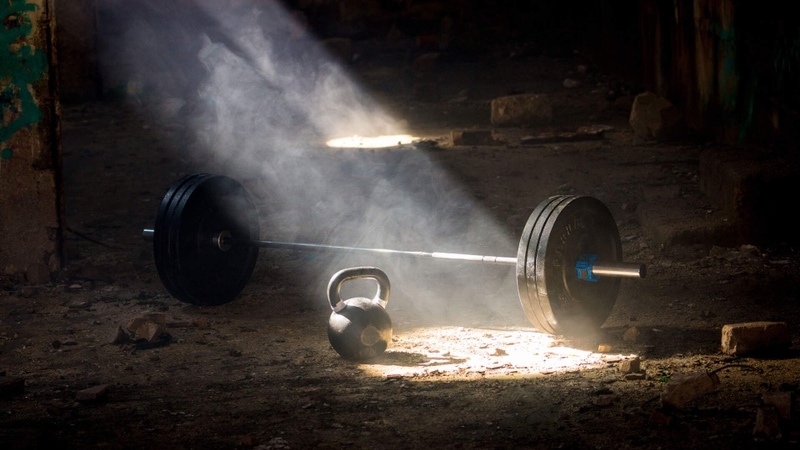 dumbells and weights in gym