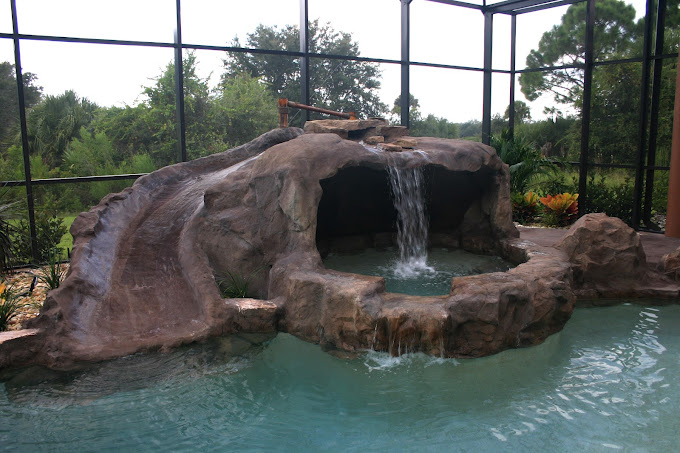 Rock grotto waterfall