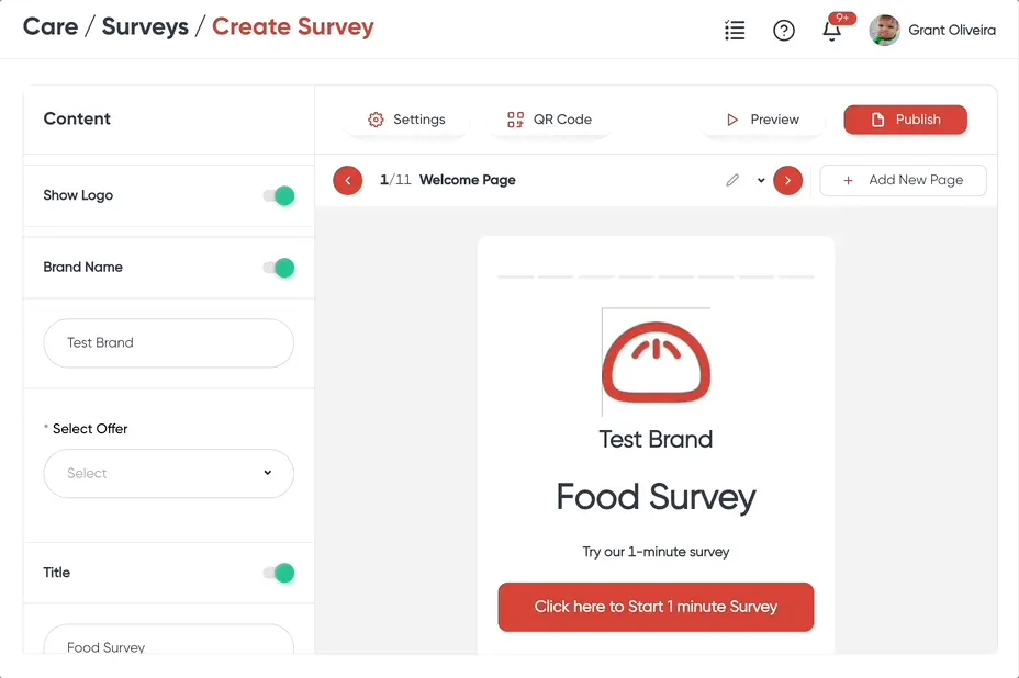 Screenshot of Momos survey builder with customization options