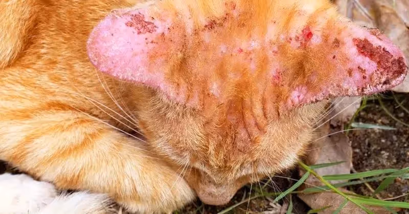 Chat atteint de teigne