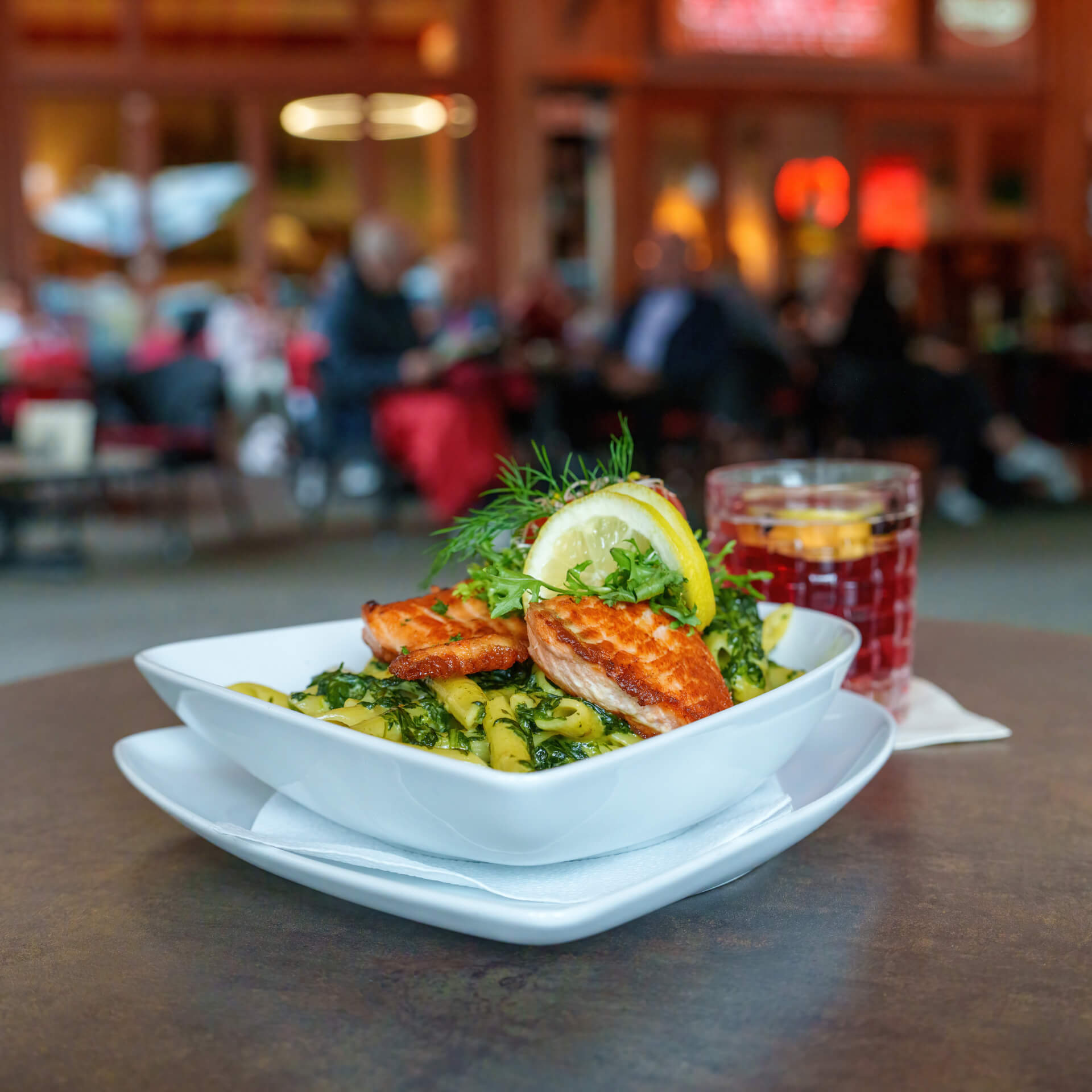 Pasta Lachs Spinat