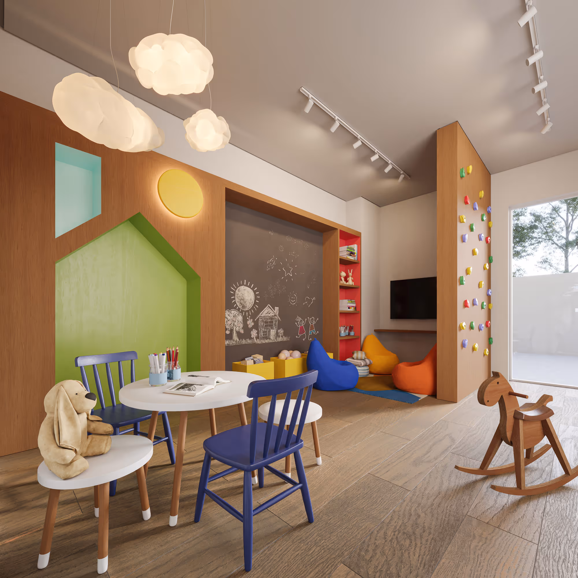 Perspectiva ilustrada da brinquedoteca