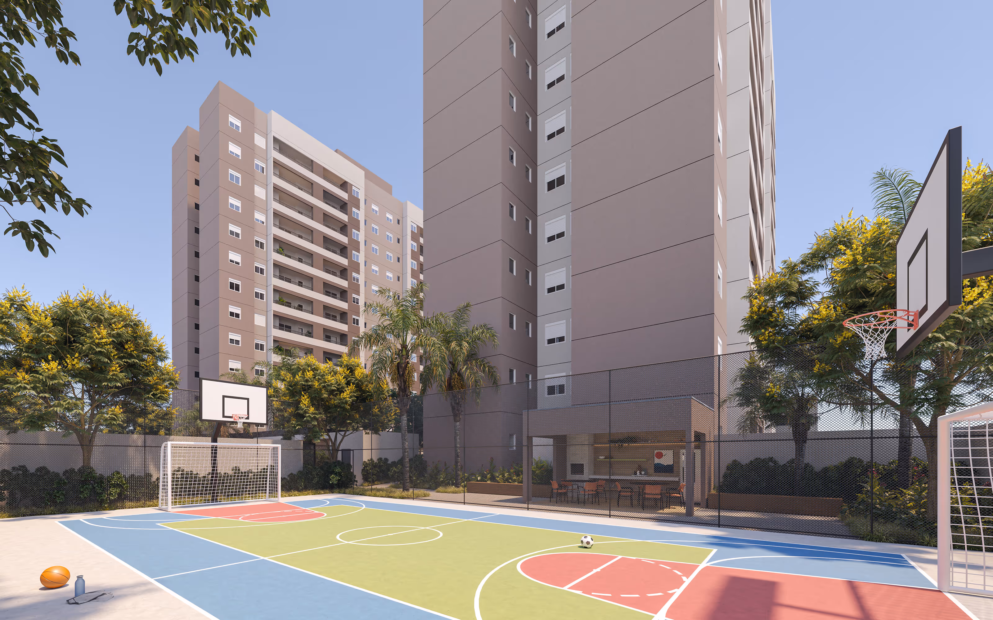 Perspectiva ilustrada da quadra