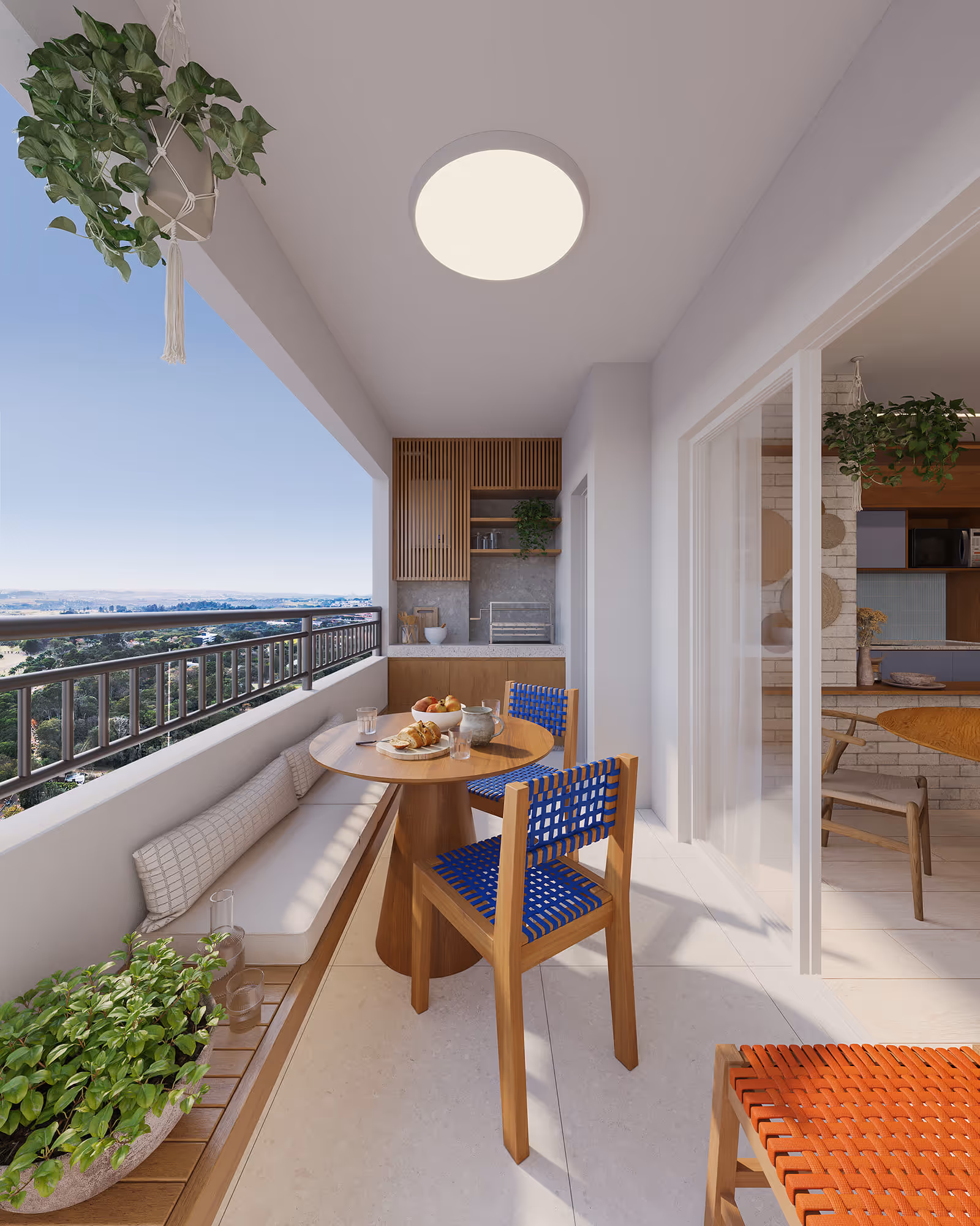 Perspectiva ilustrada da varanda