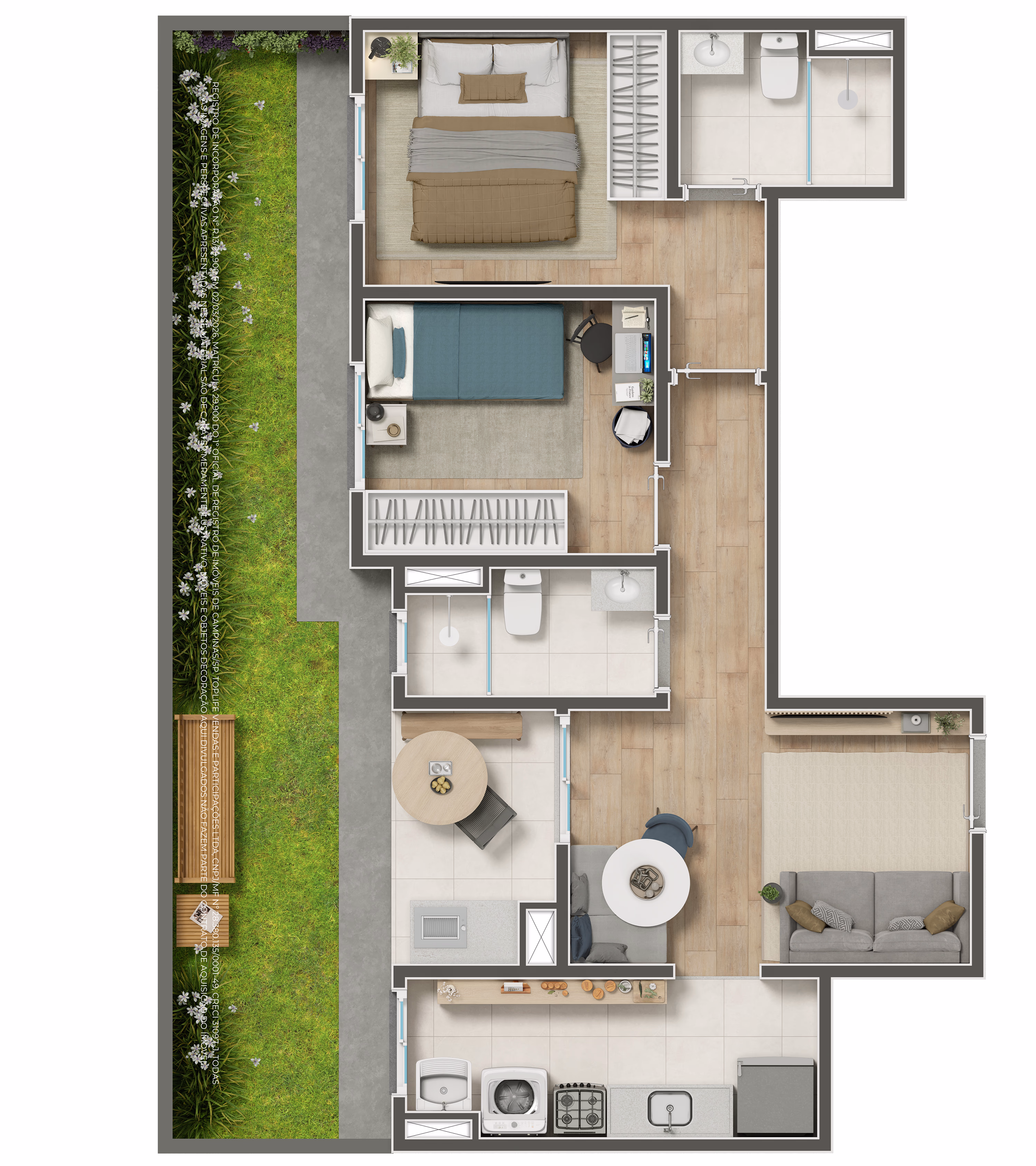 Planta tipo 2 do apto. garden