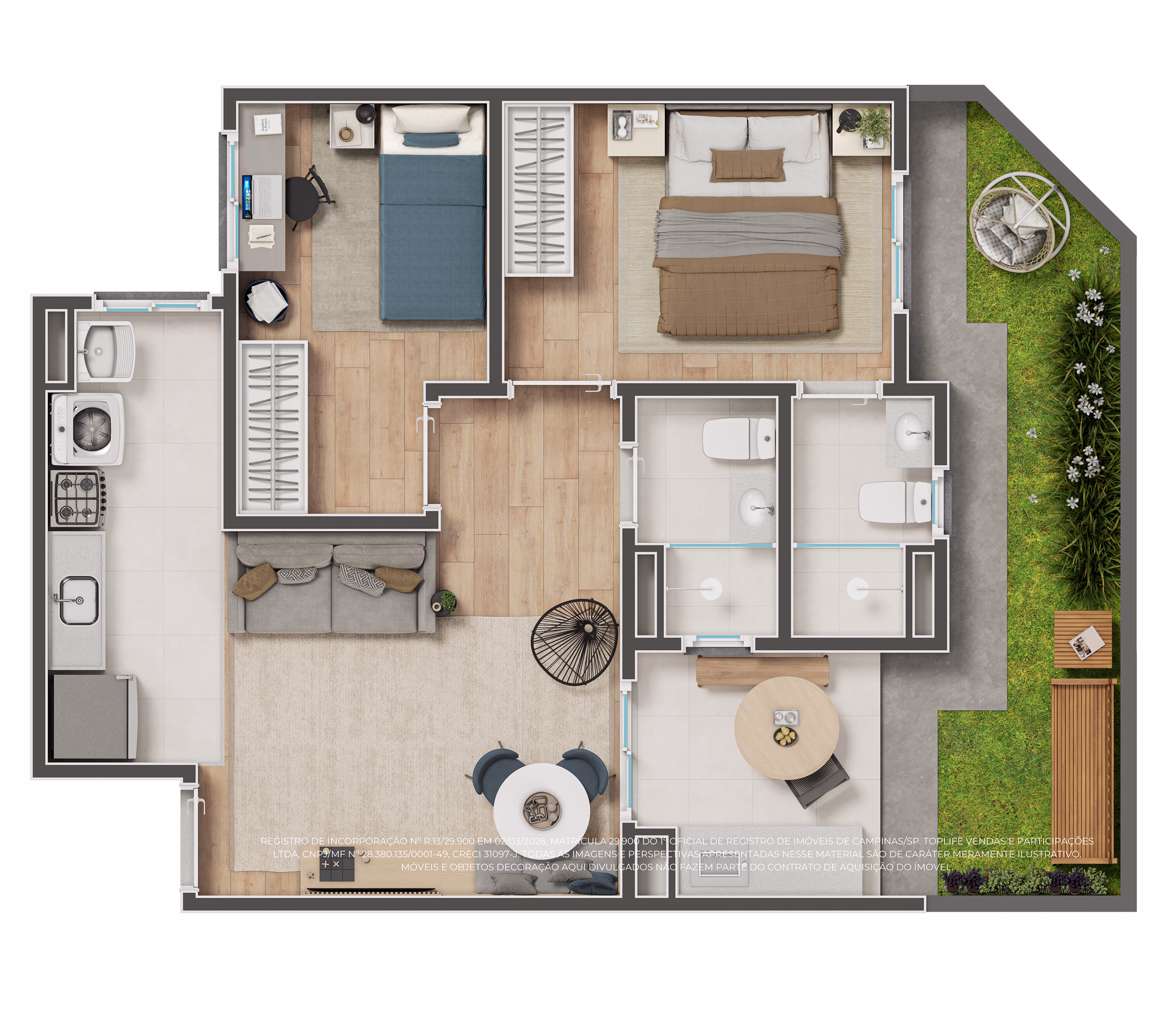 Planta tipo 4 do apto. garden