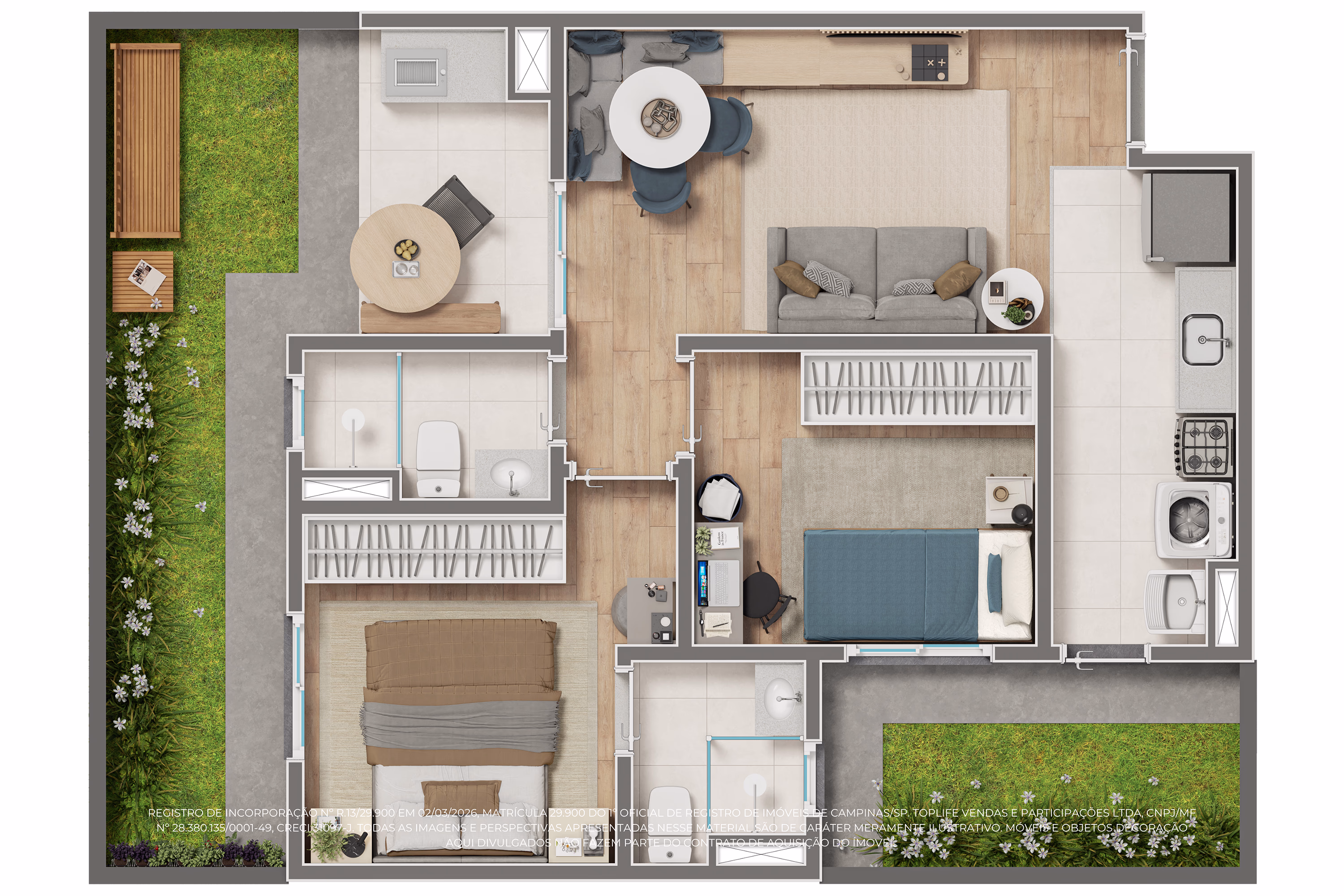 Planta tipo 1 do apto. garden