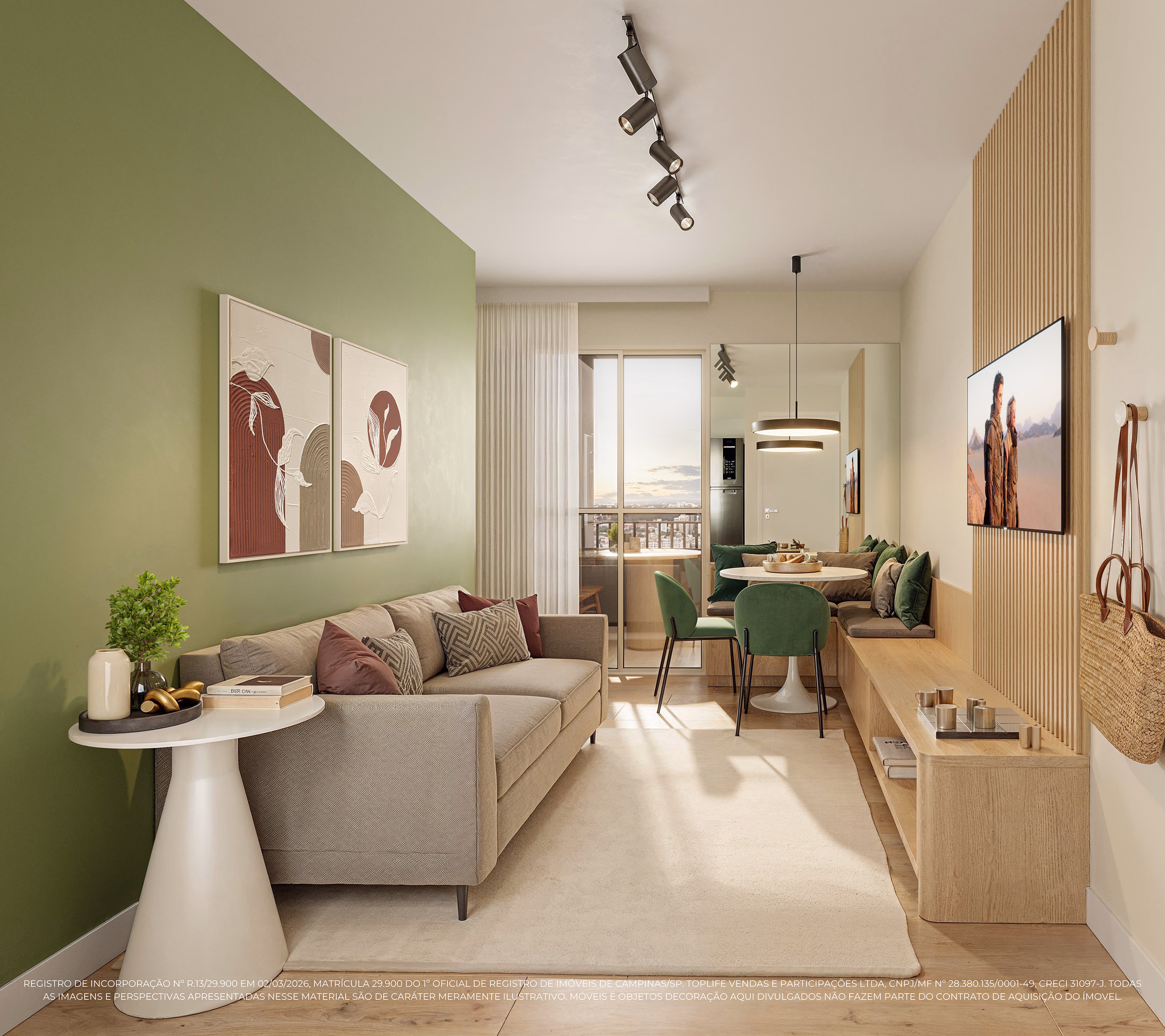 Perspectiva ilustrada do living