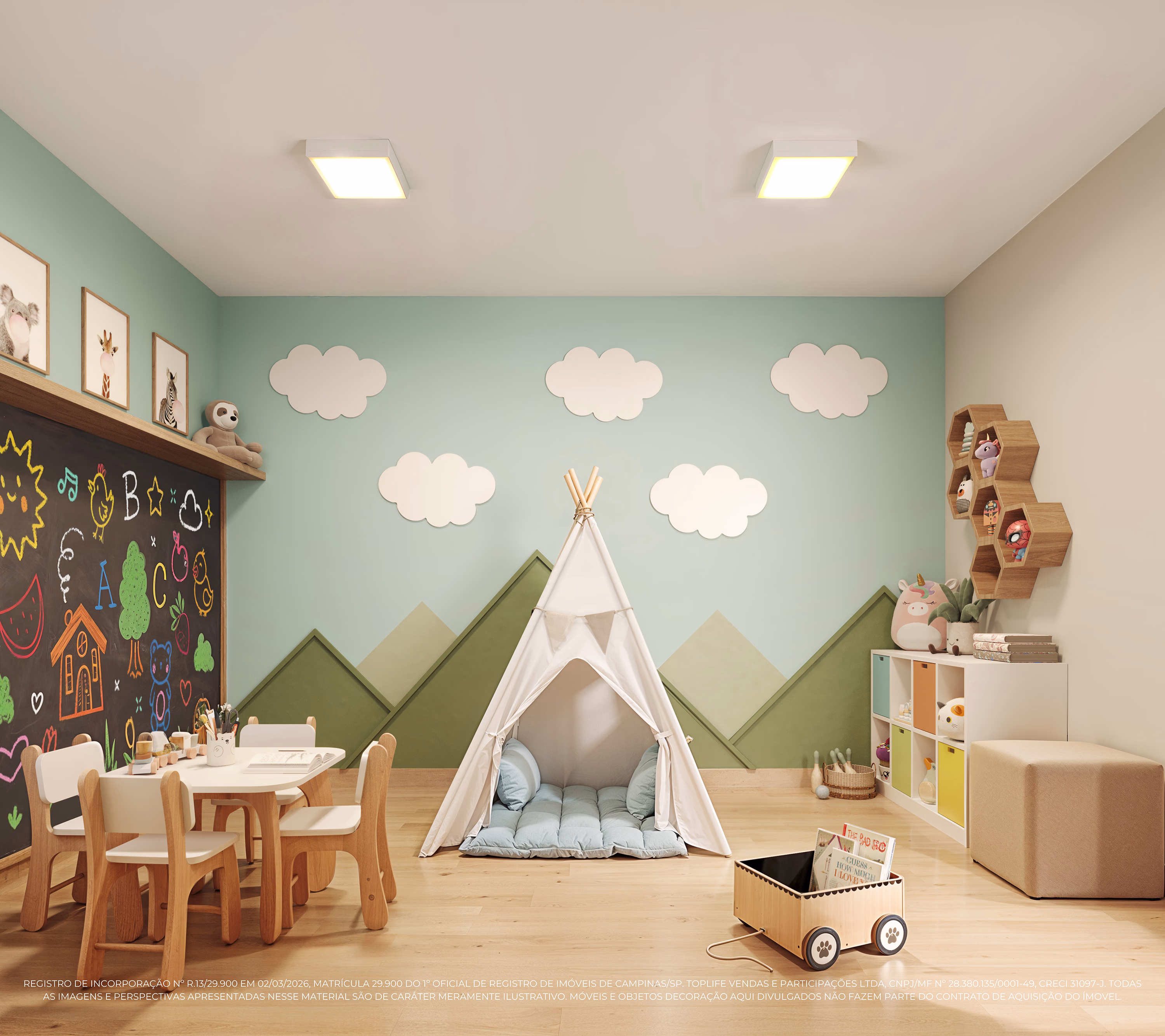 Perspectiva ilustrada da brinquedoteca