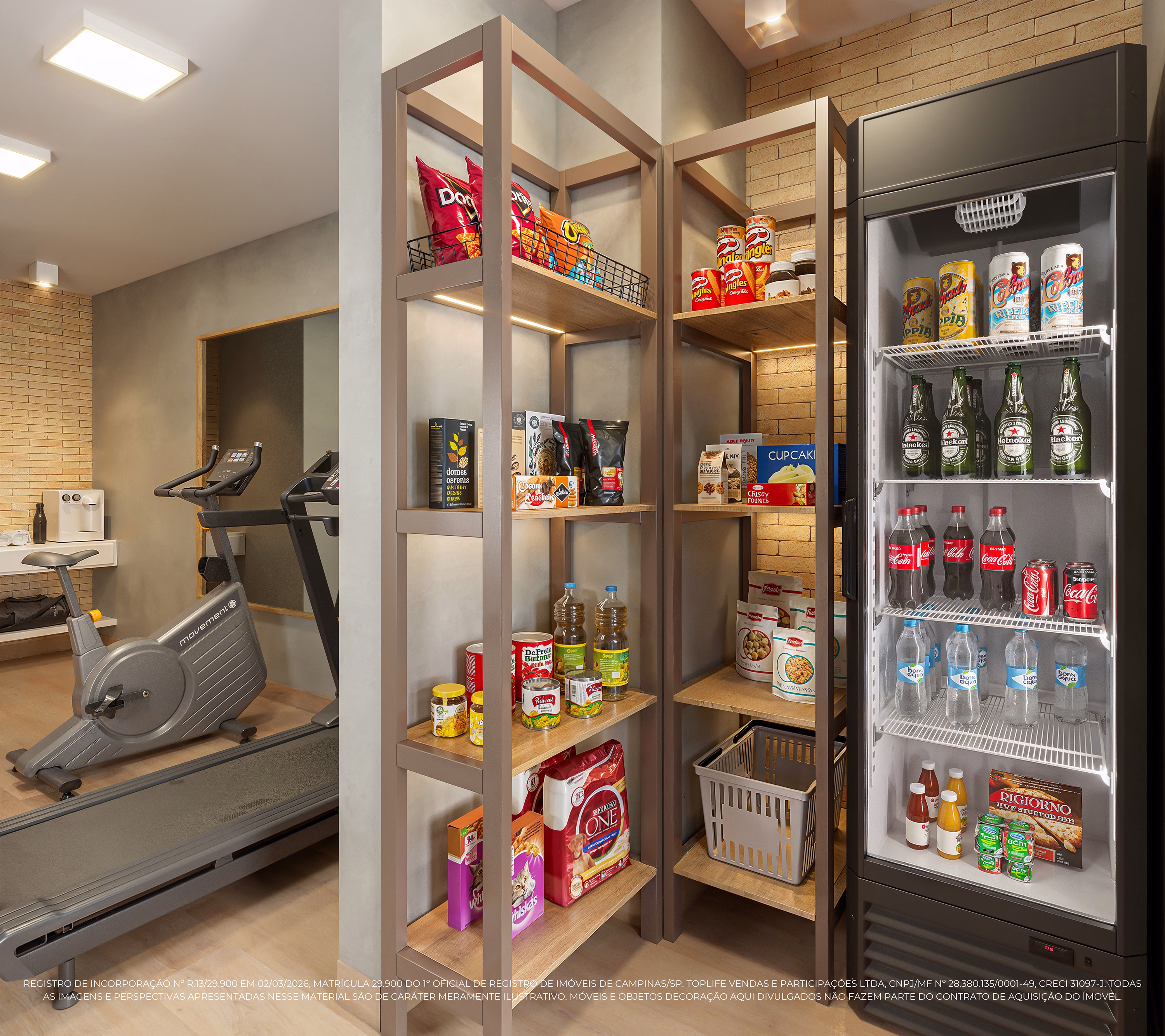 Perspectiva ilustrada do mini mercado