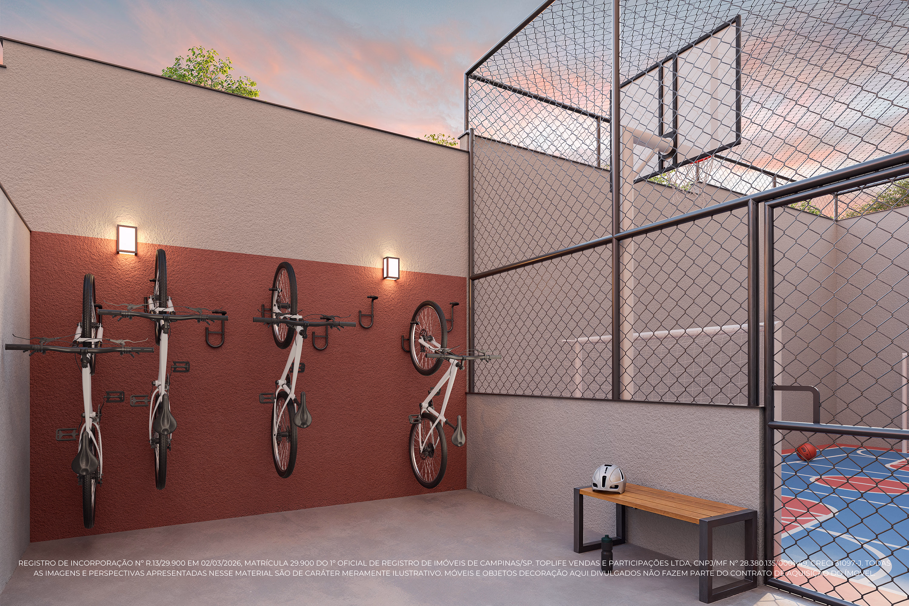 Perspectiva ilustrada do bike center