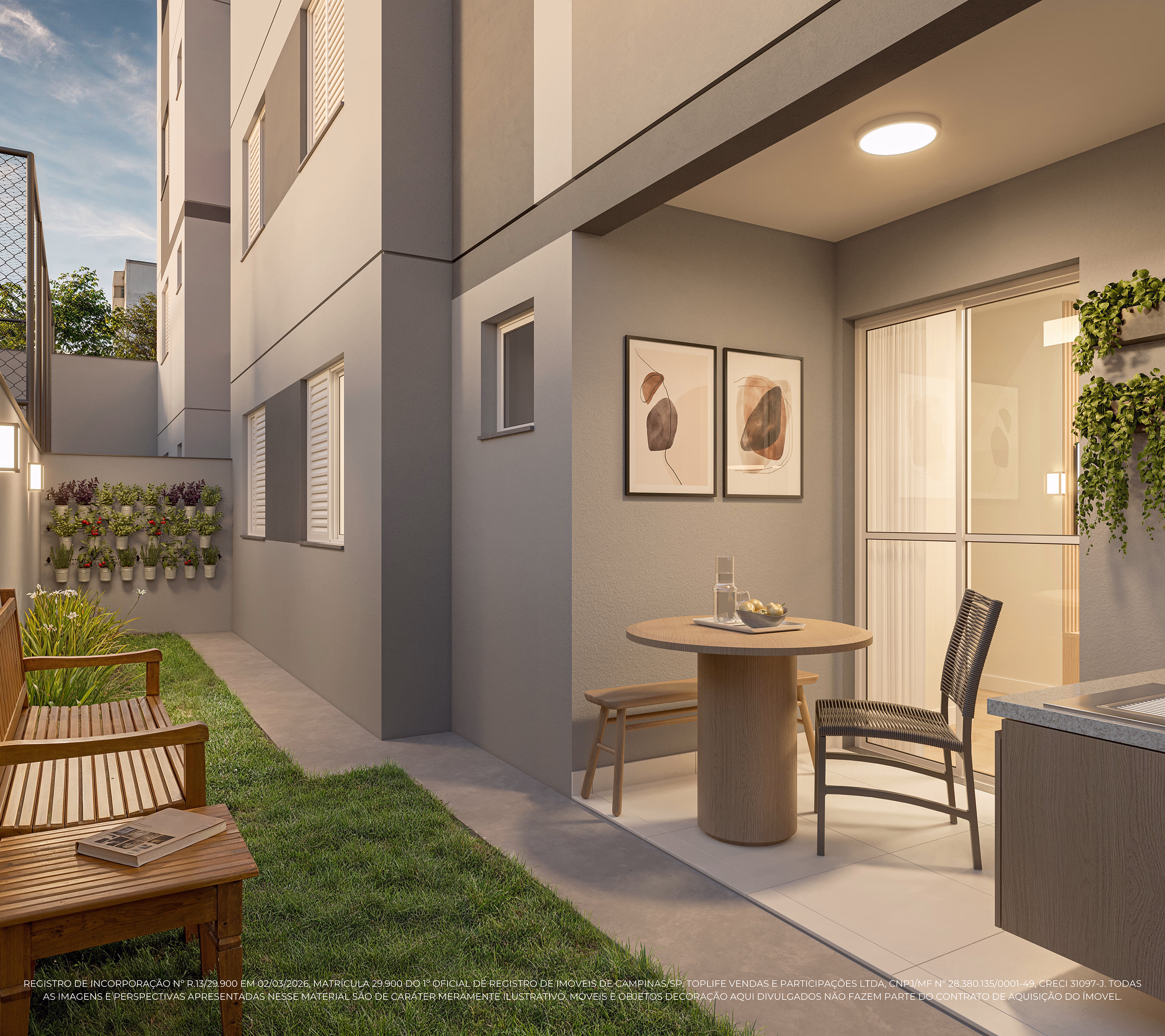 Perspectiva ilustrada do garden