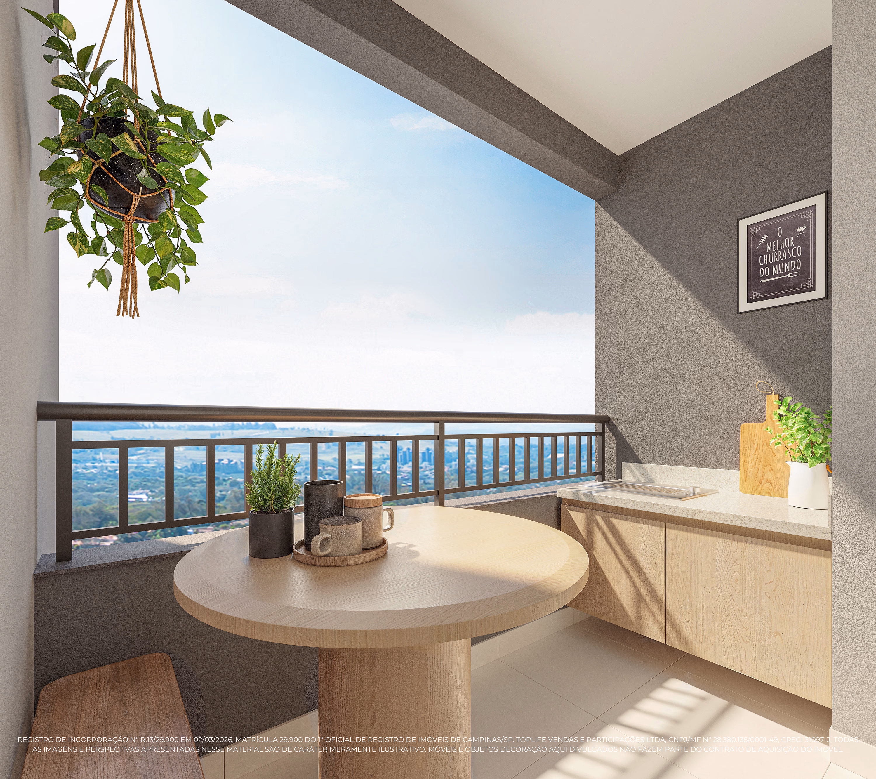 Perspectiva ilustrada da varanda