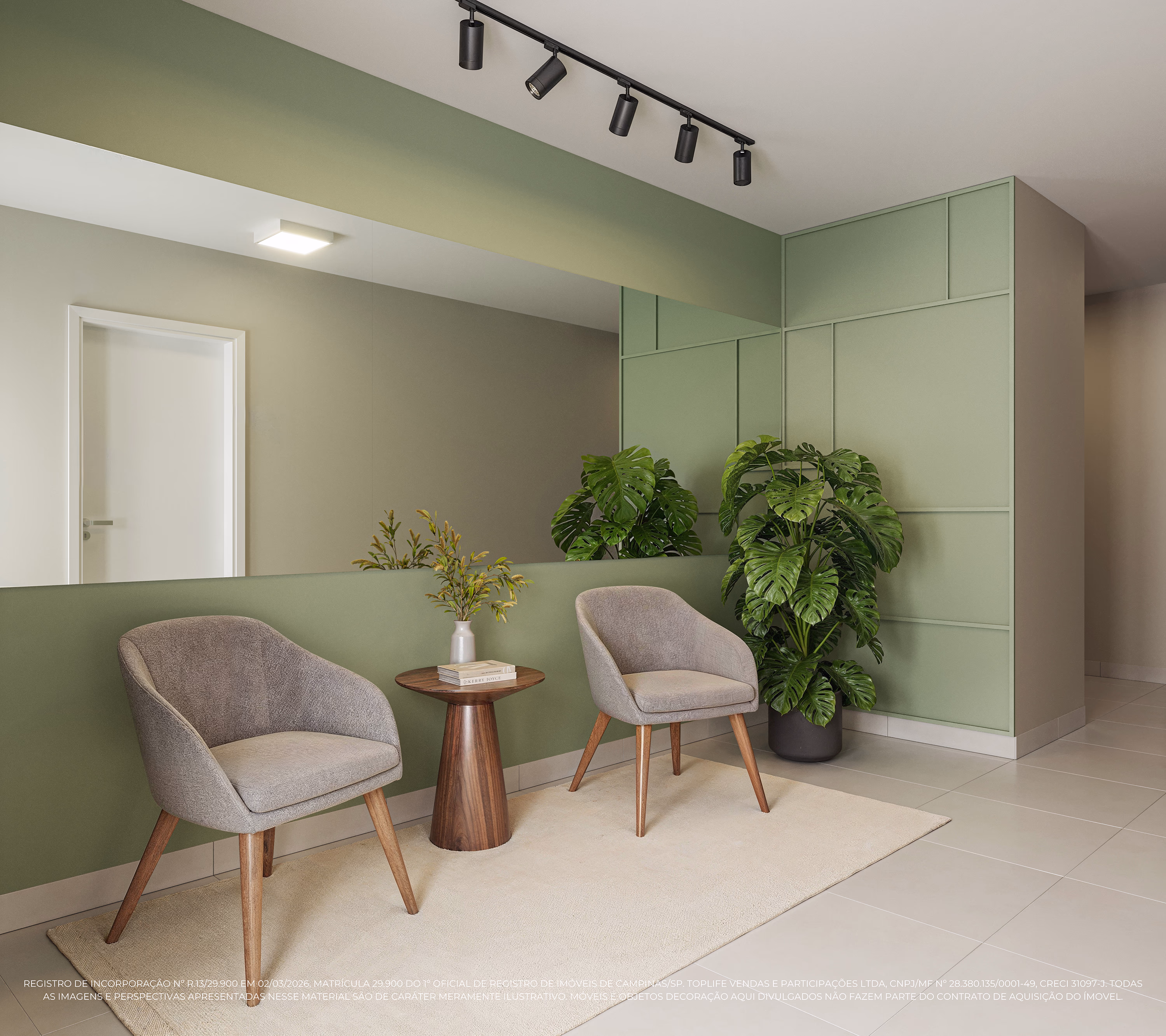 Perspectiva ilustrada do hall