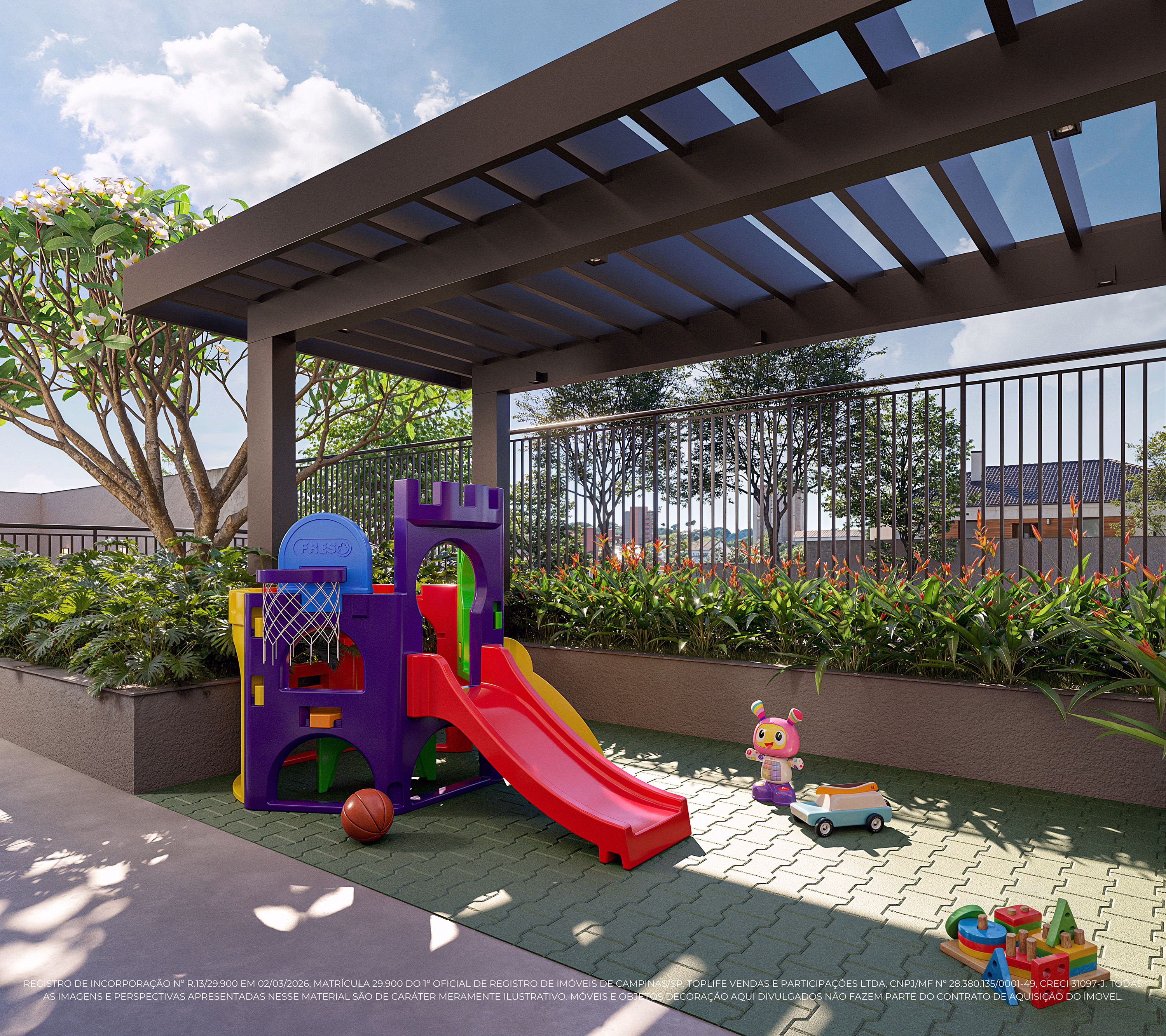 Perspectiva ilustrada do playground