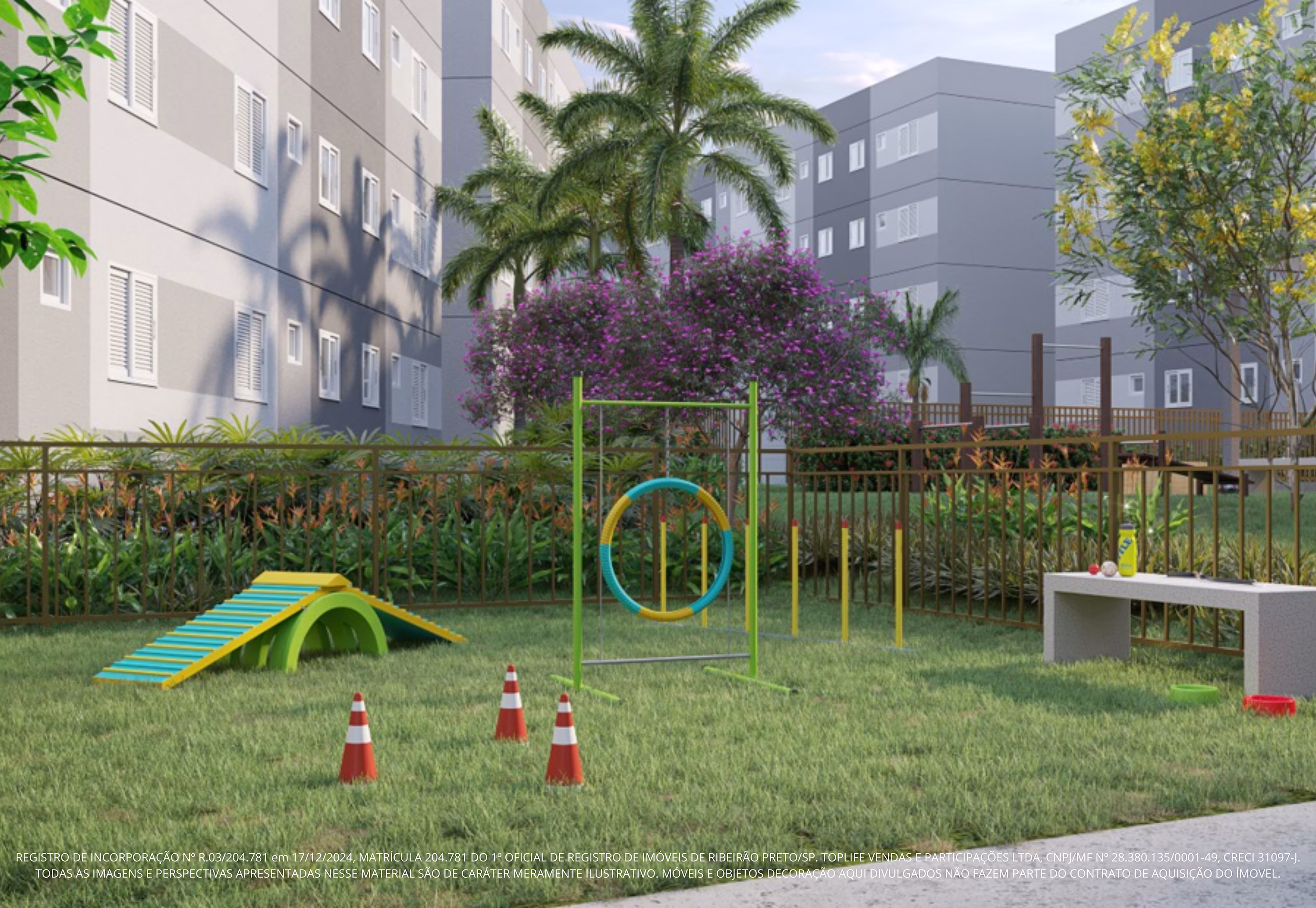 Perspectiva ilustrada do espaço pet