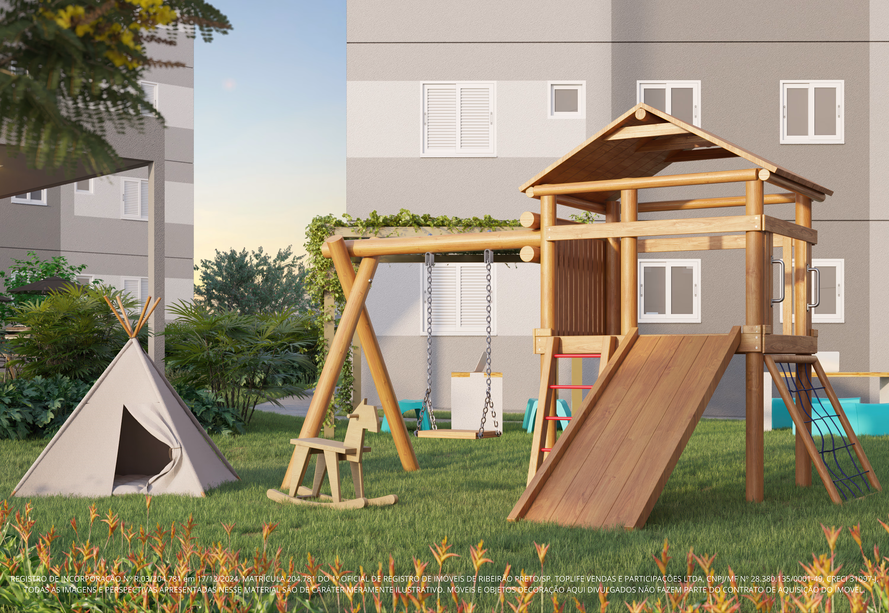 Perspectiva ilustrada do playground