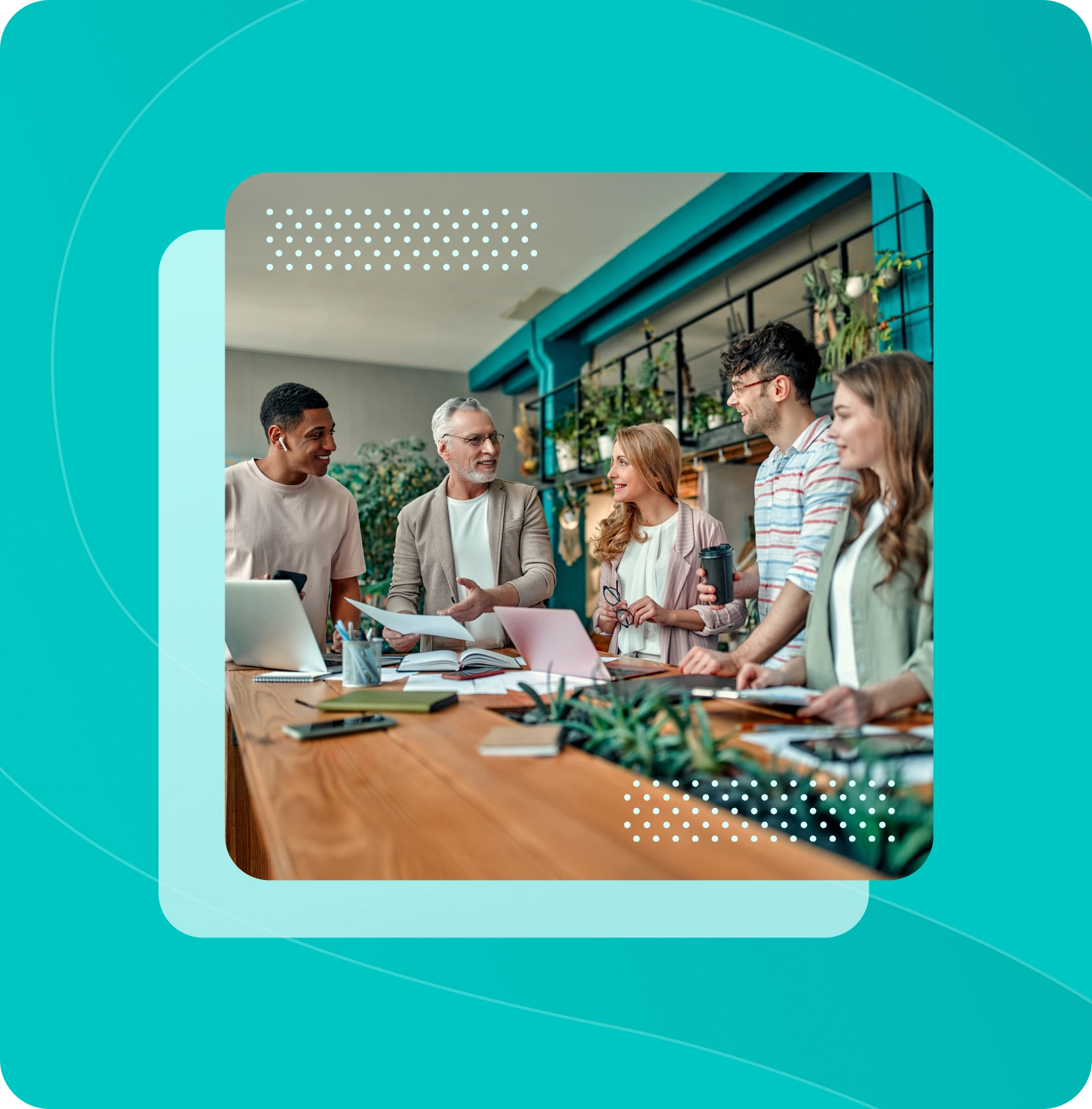 Representative listening intently to client