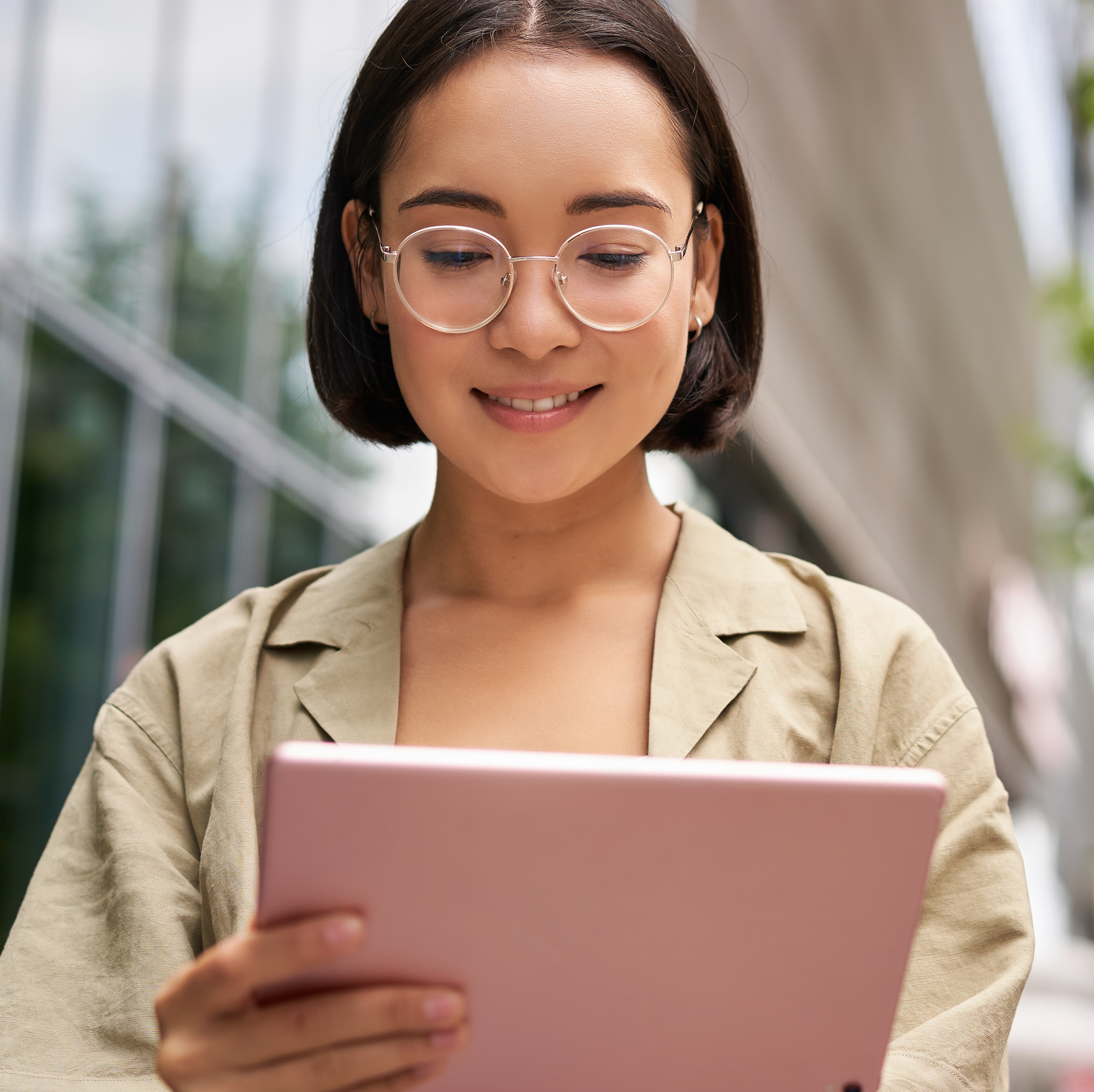A professional using a Tablet device.