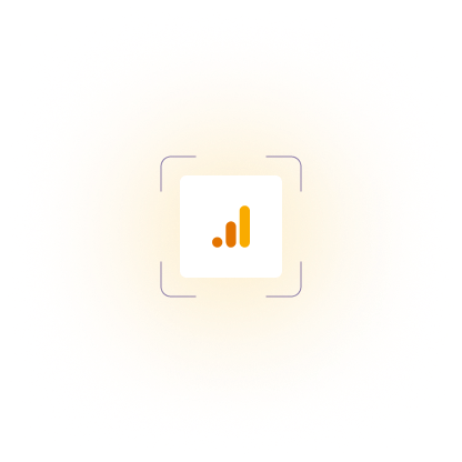 Google Analytics logo with a bar chart icon centered on a white square background.