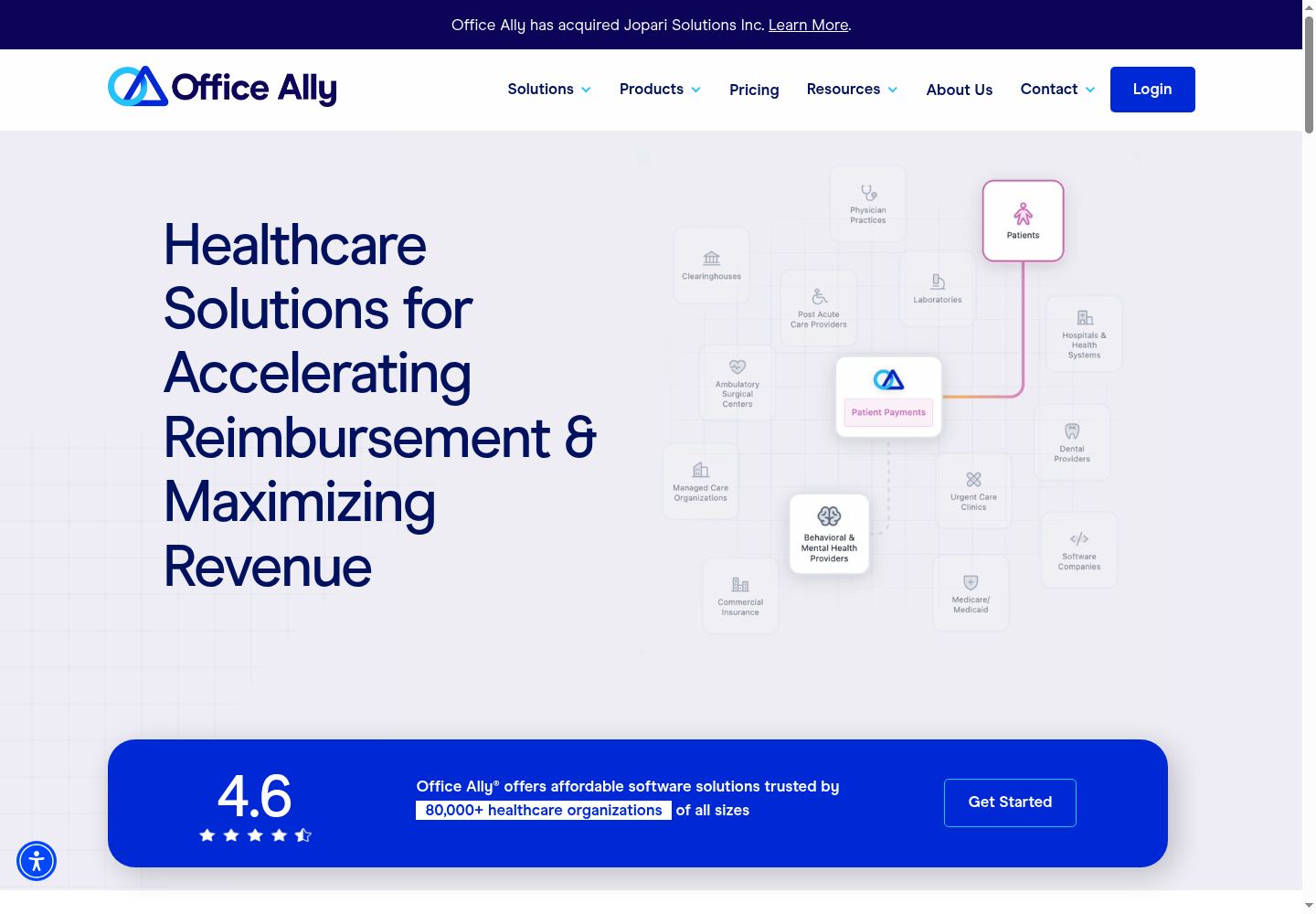 Office Ally website homepage