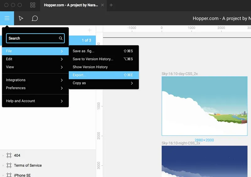 Exporting assets from Figma