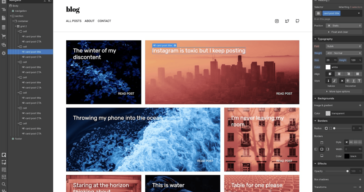 Webflow UI controls