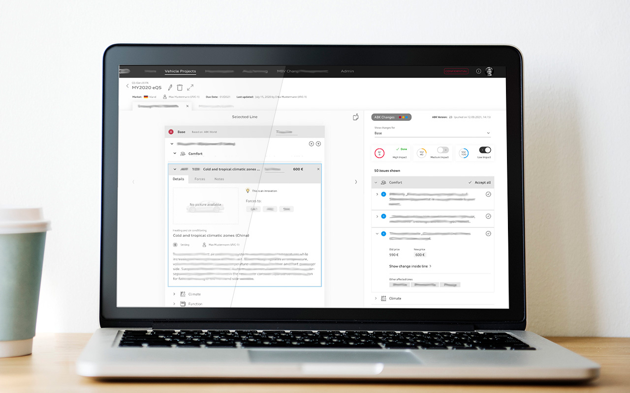 Final UI of the Change Report.