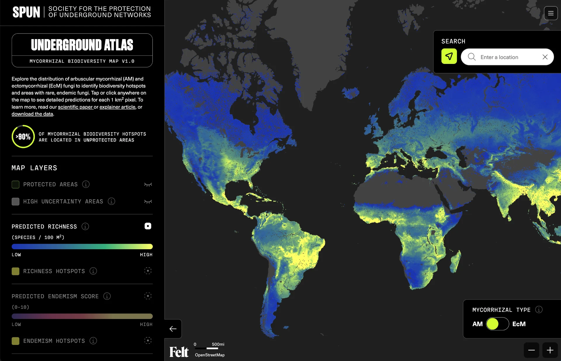 Underground Atlas Map user interface