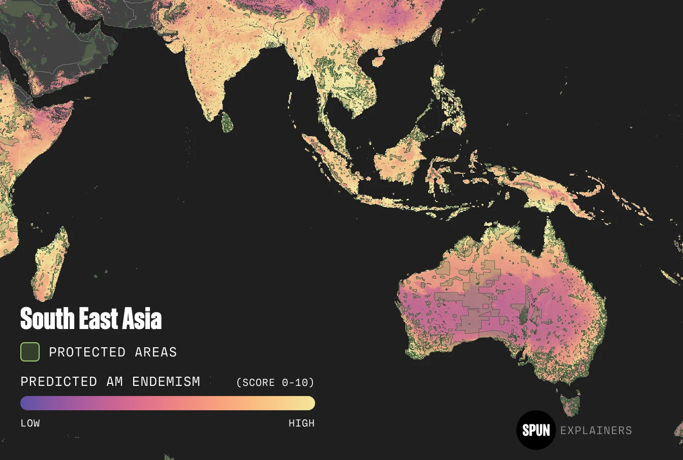 South East Asia Endemism Map