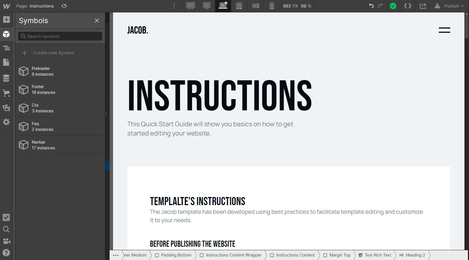 Components - Jacob Webflow Template