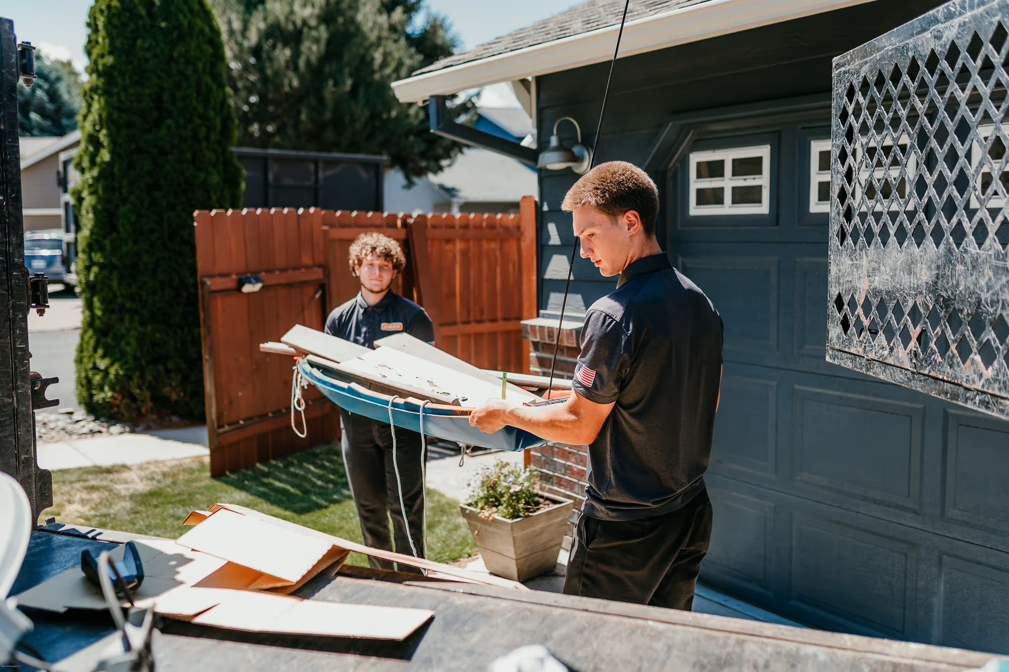 Live Junkless team performing junk removal.