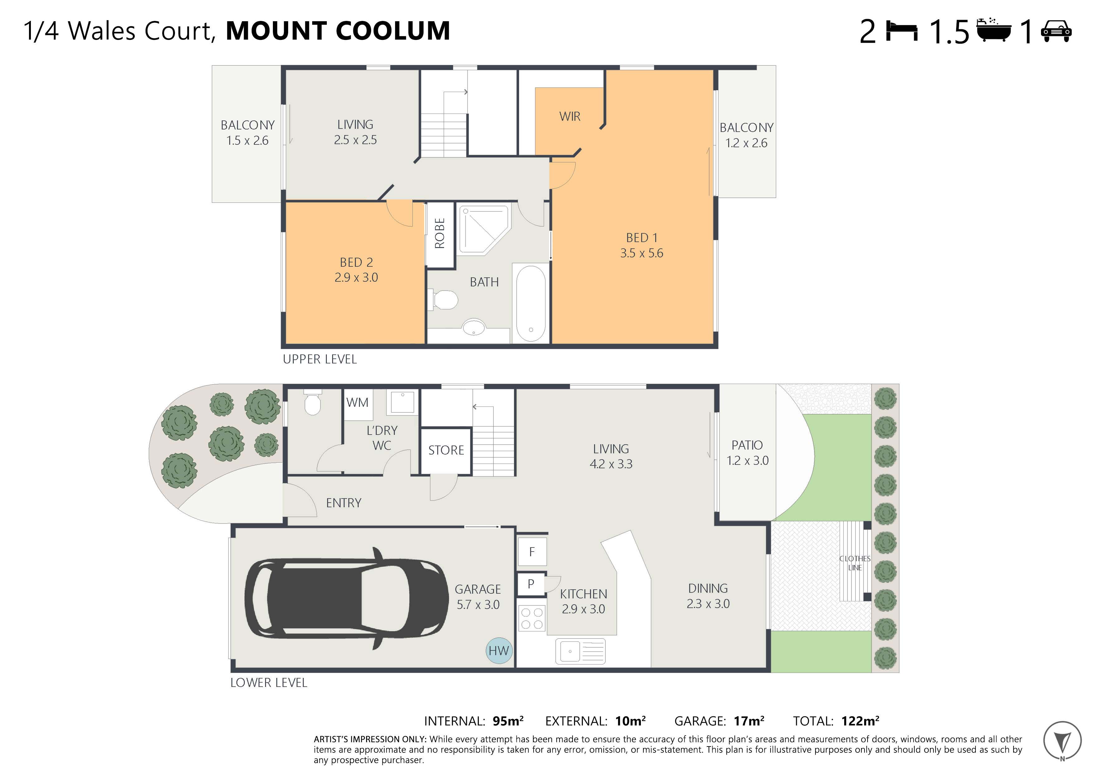 Floor plan for 1/4 Wales Court, Mt Coolum QLD 4573