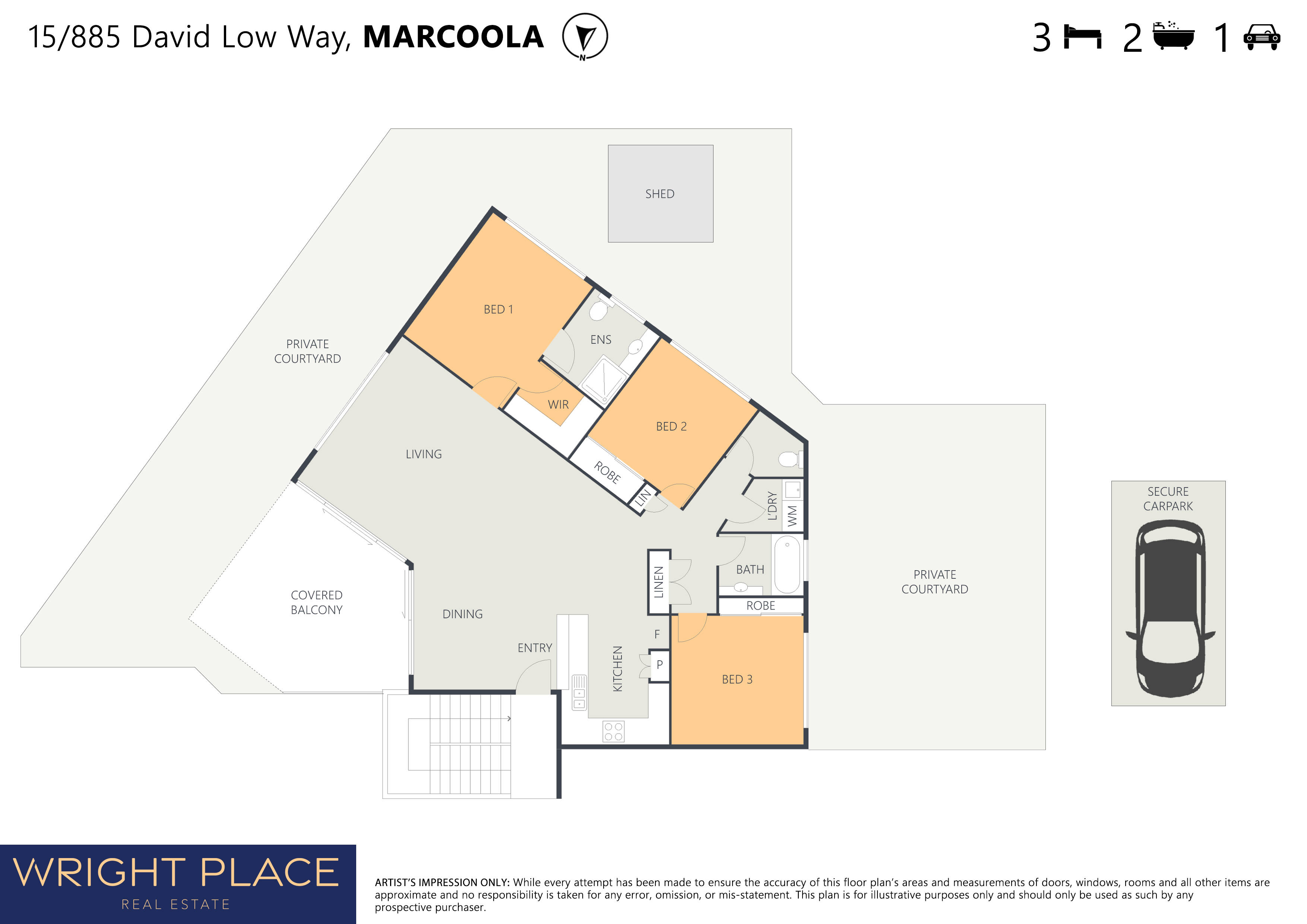 Floor plan for 15/885 David Low way Marcoola, QLD 4564