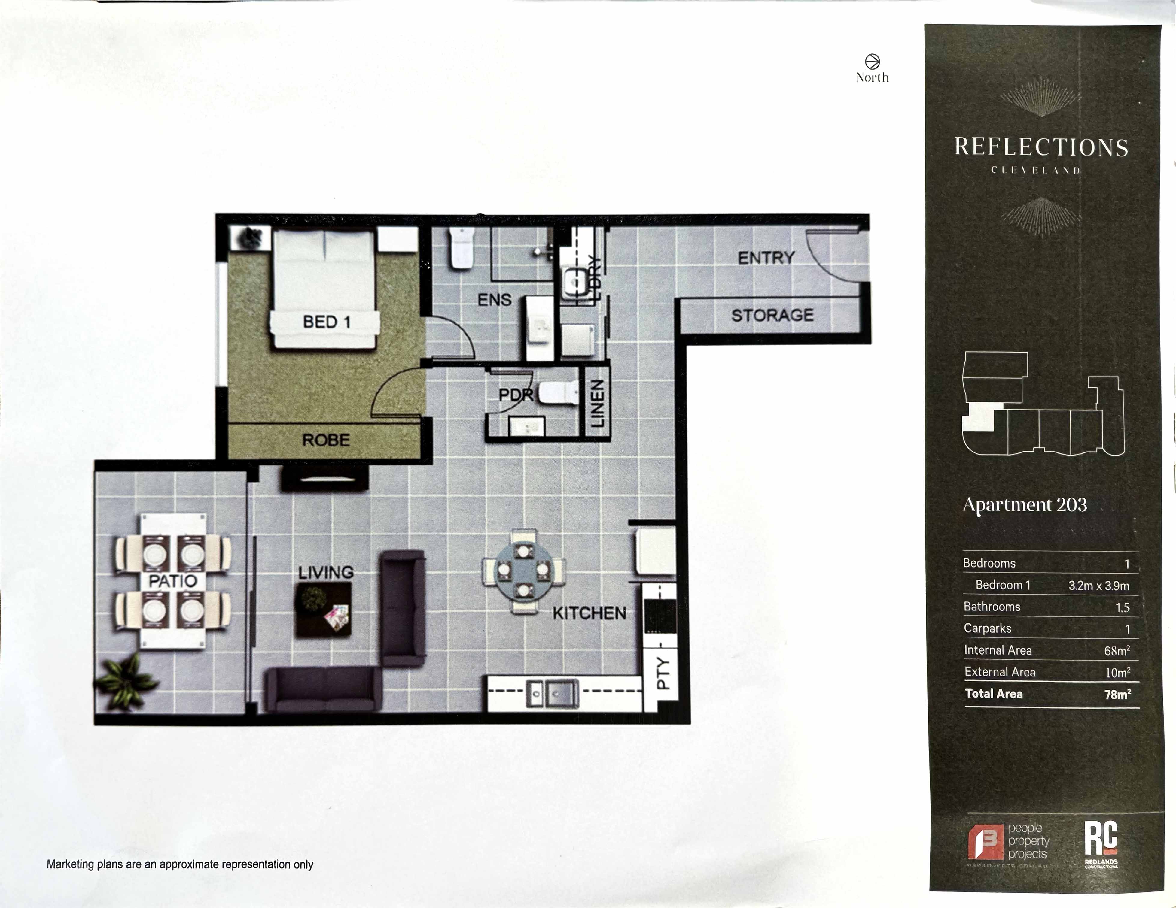 Floor plan for 203 / 6 Fitzroy Street, Cleveland QLD 4163