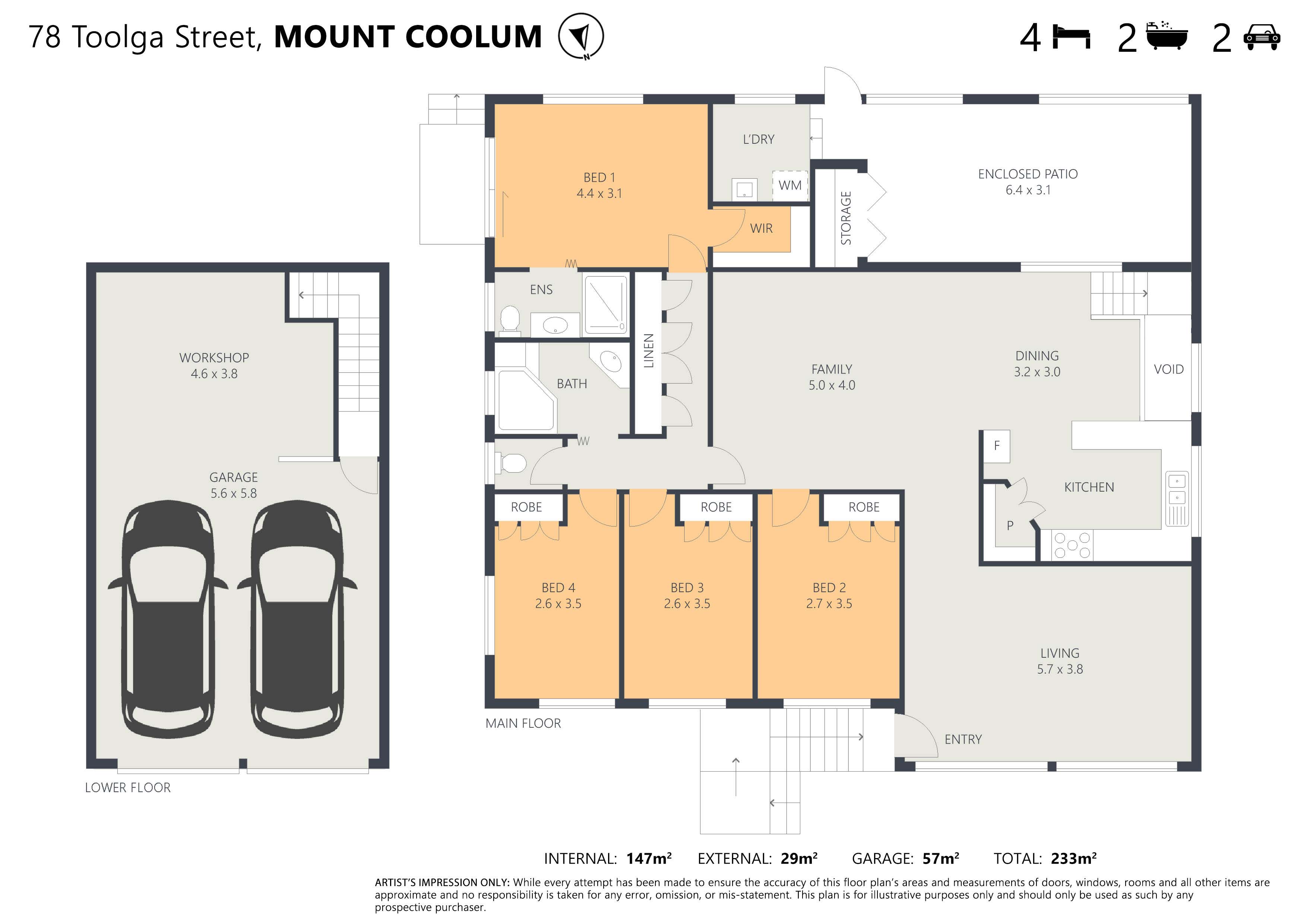 Floor plan for 78 Toolga Street, Mt Coolum QLD 4573