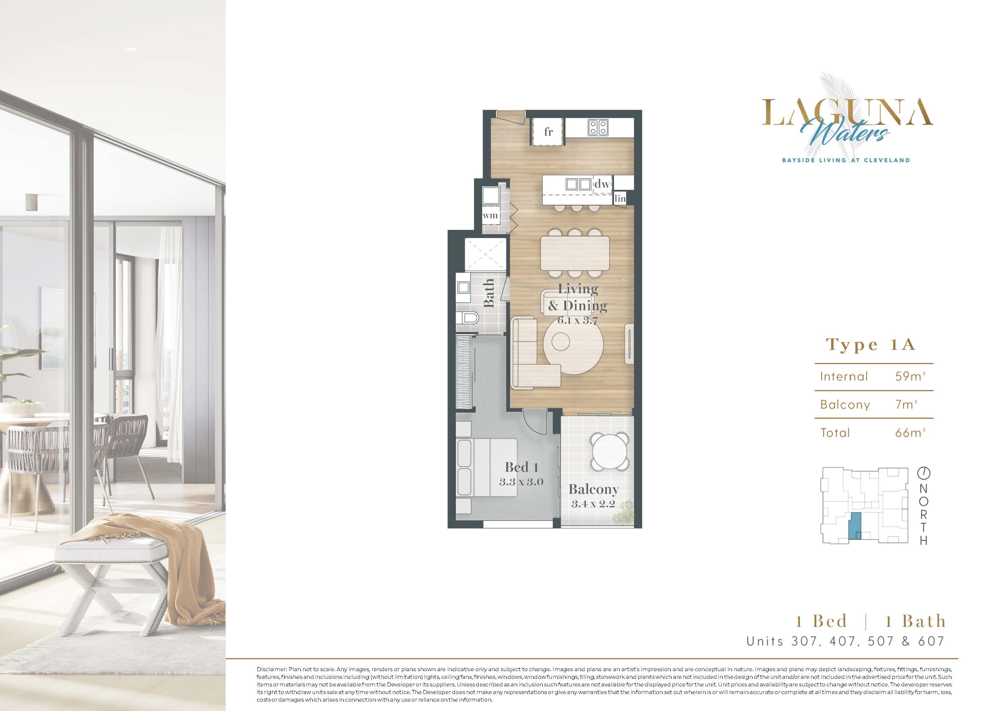 Floor plan for 5507 / 221 Bloomfield Street, Cleveland QLD 4163