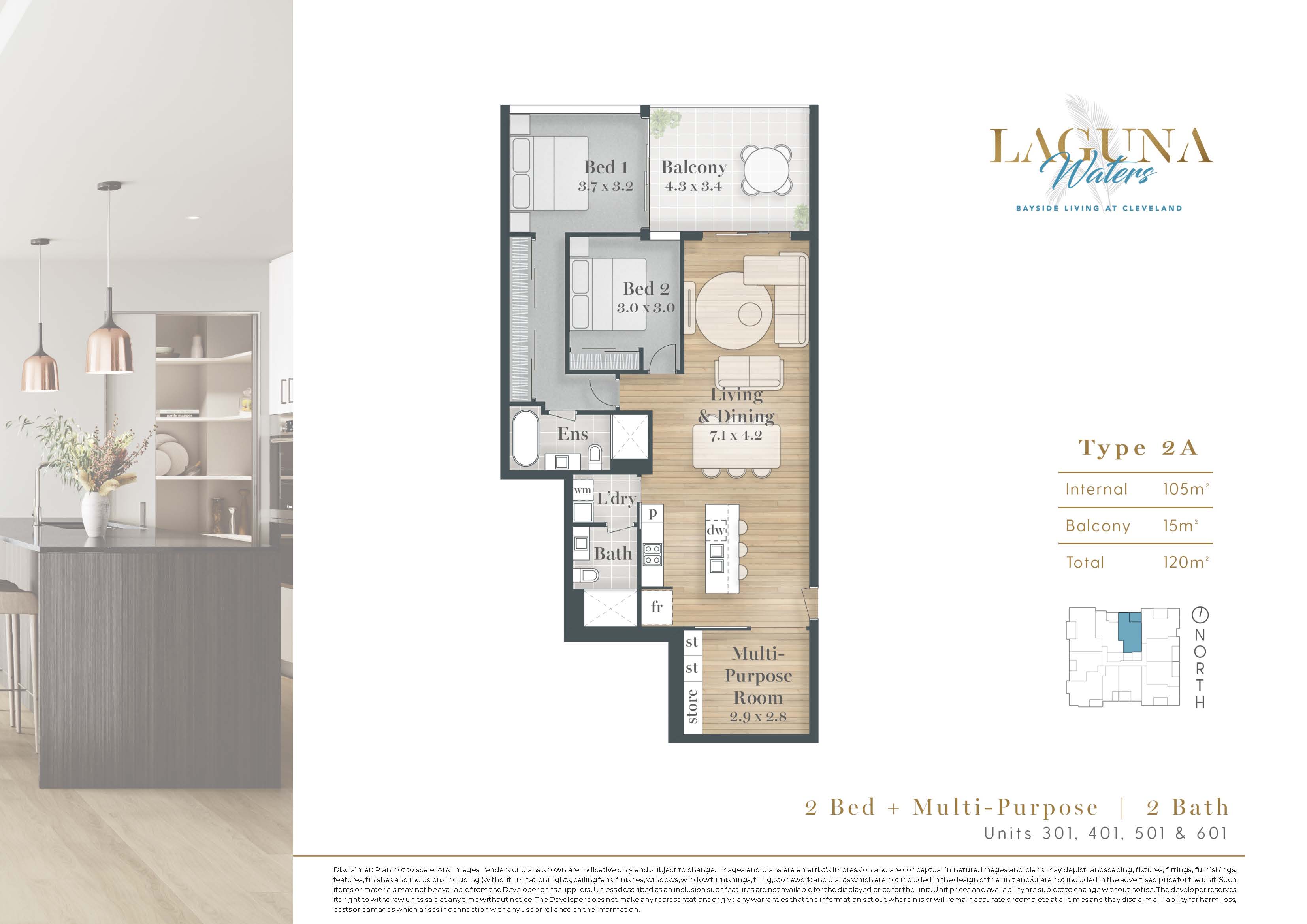 Floor plan for 5301 / 221 Bloomfield Street, CLEVELAND QLD 4163