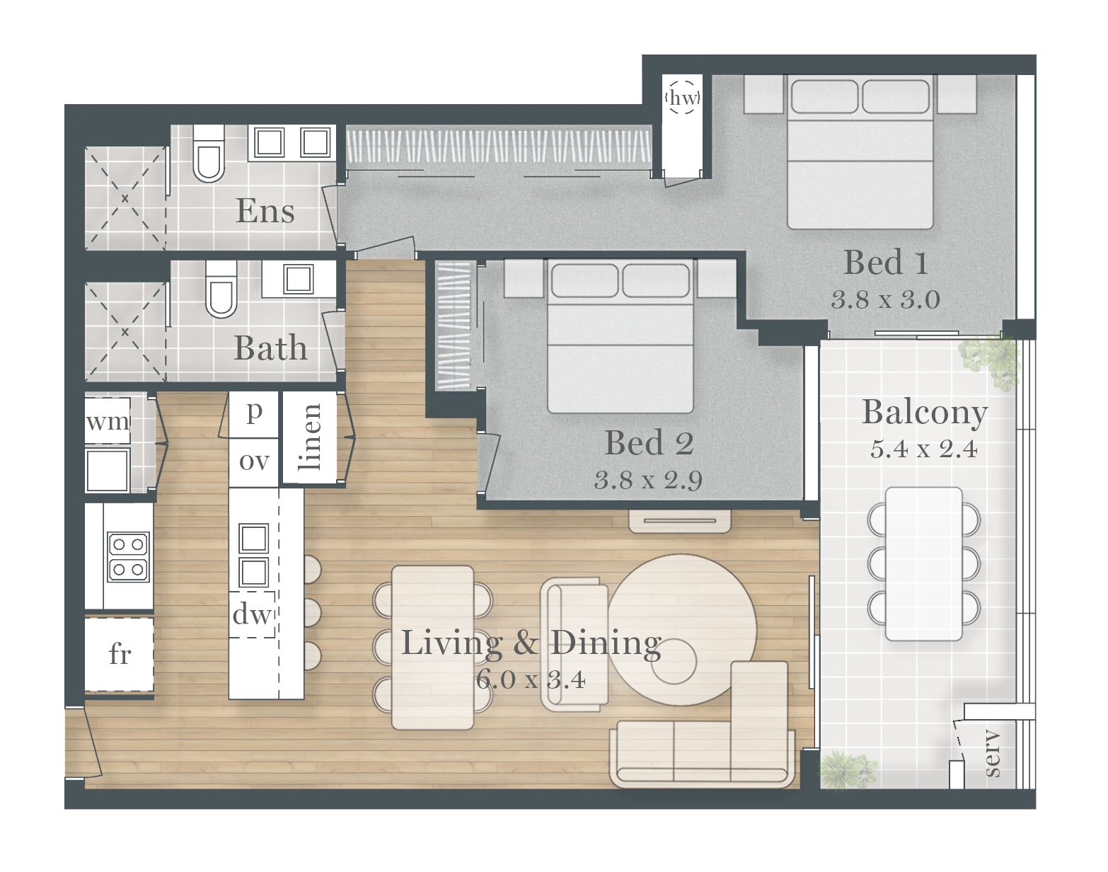 Floor plan for 5503 / 221 Bloomfield Street, CLEVELAND QLD 4163